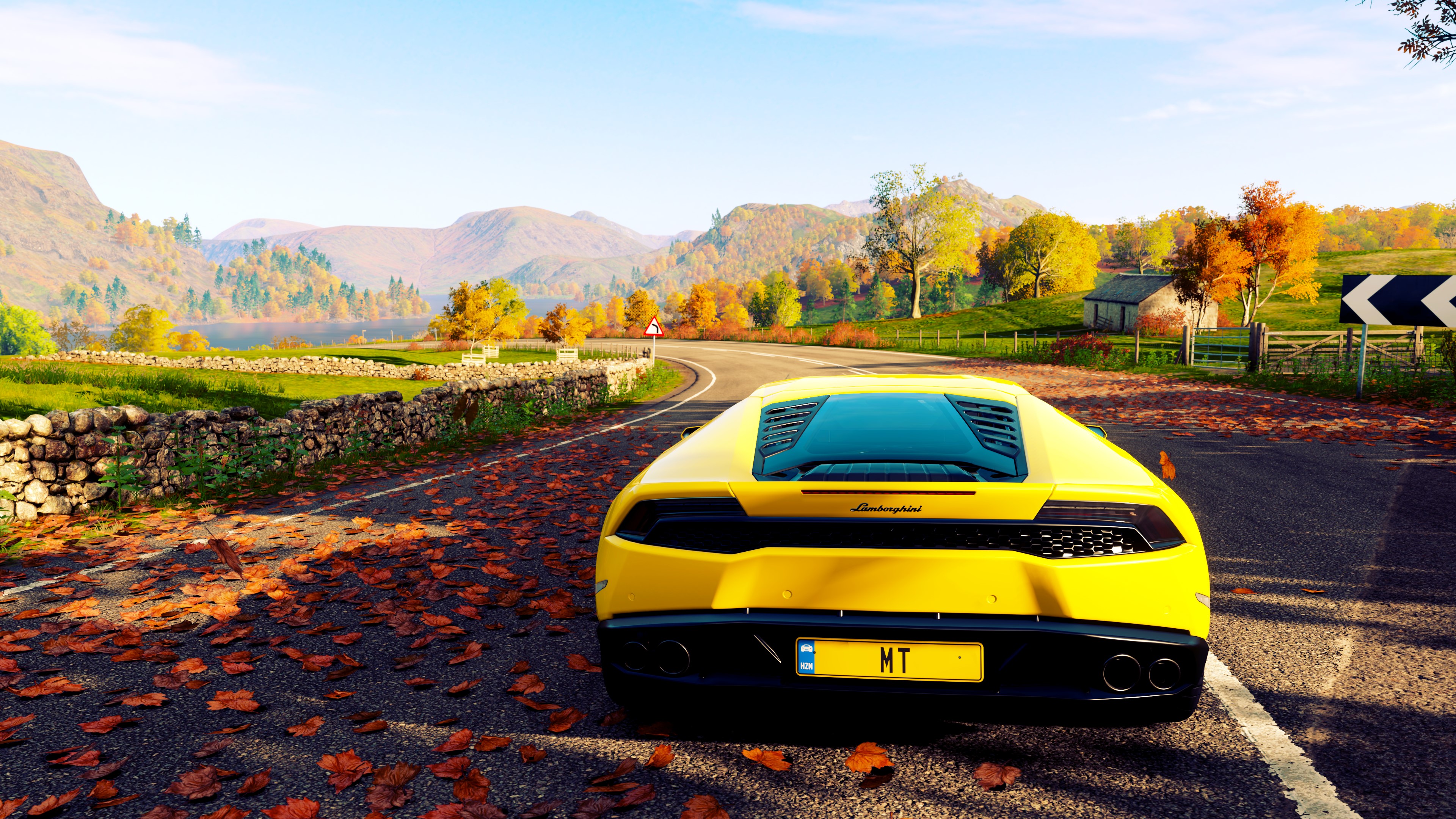 Yellow Lamborghini Huracan LP 610-4 in Forza Horizon 4 HD Wallpaper