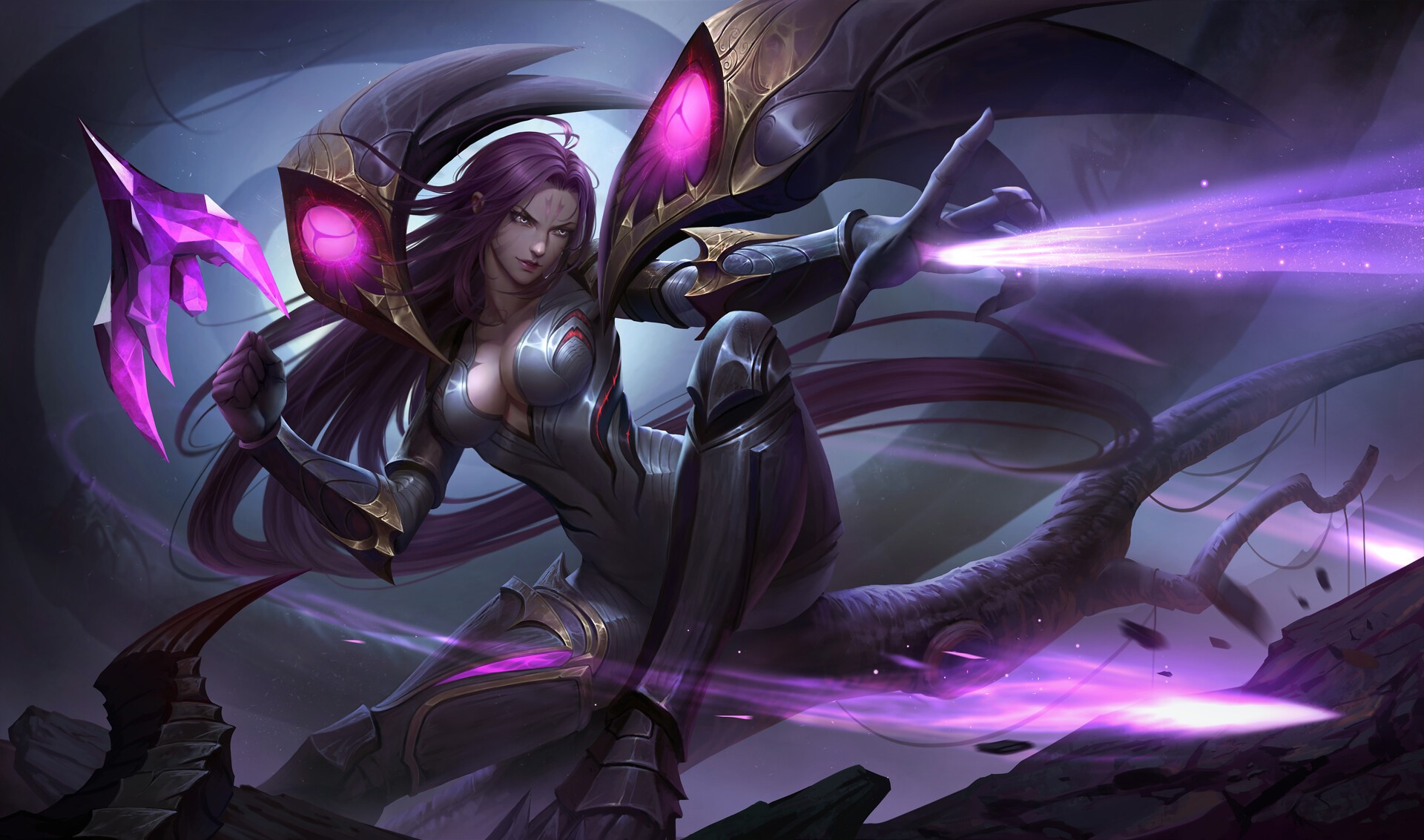 Kai'Sa from League of Legends casting magic HD Wallpaper