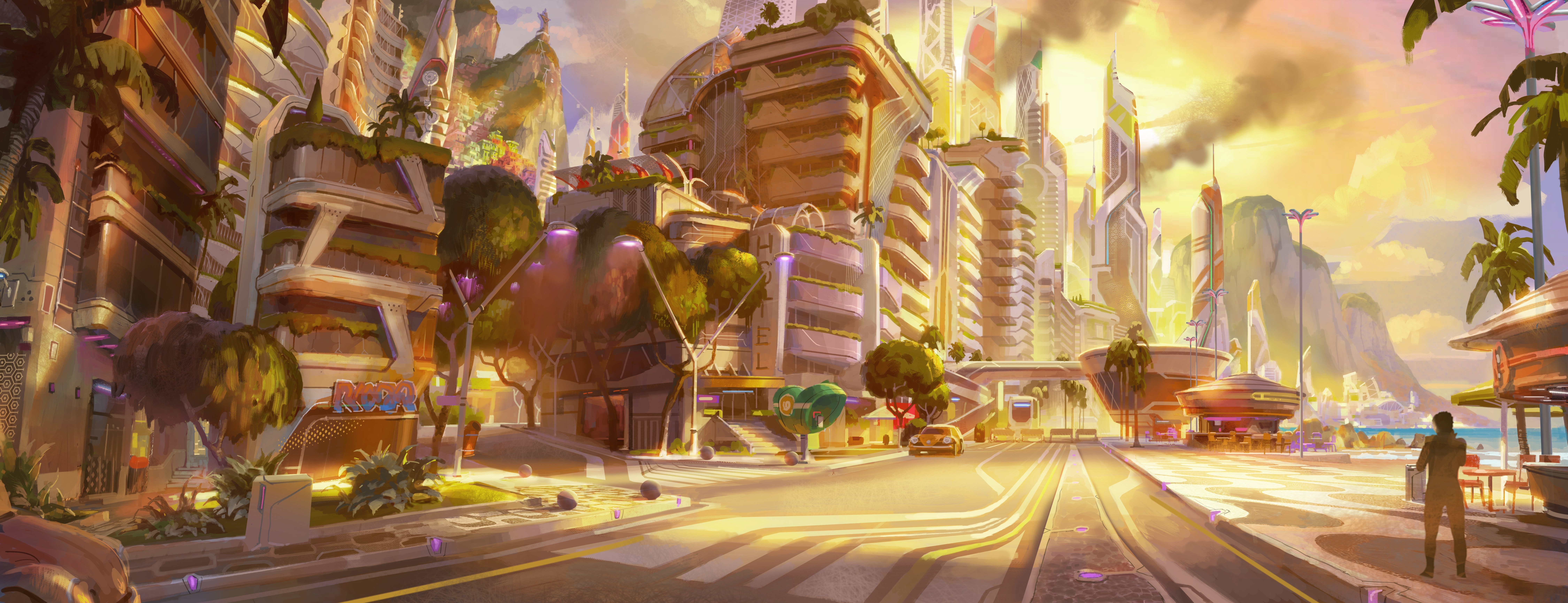 Overwatch 2 Cityscape Concept Art HD Wallpaper