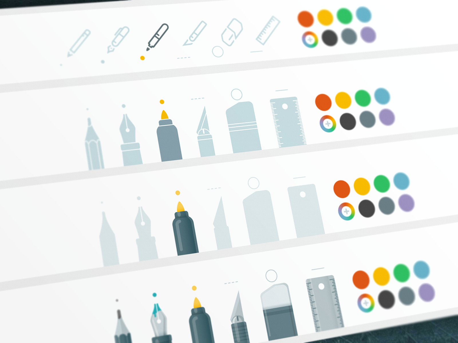 Digital art tools and color palettes HD Wallpaper