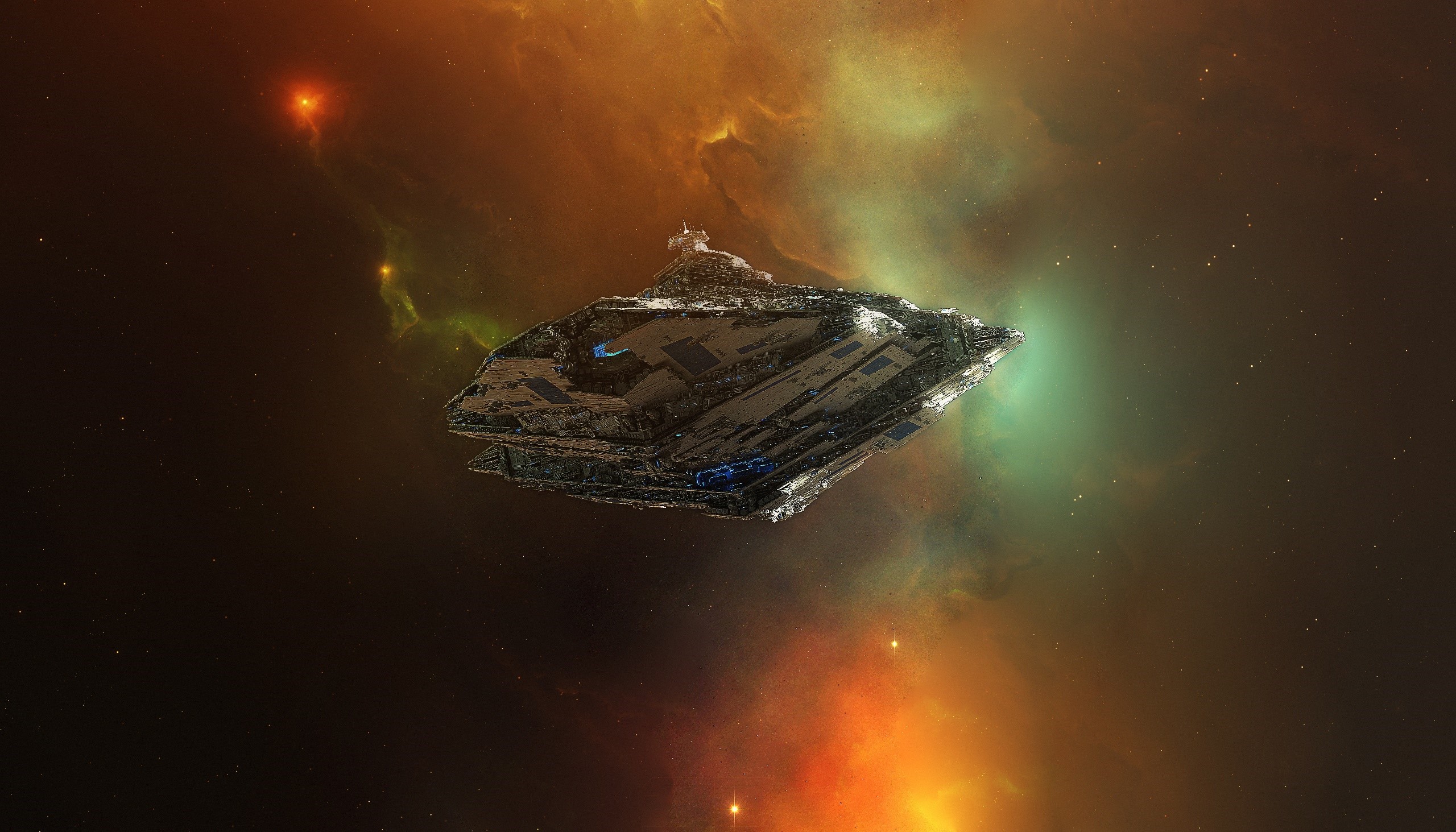 Star Wars Star Destroyer in Nebula HD Wallpaper