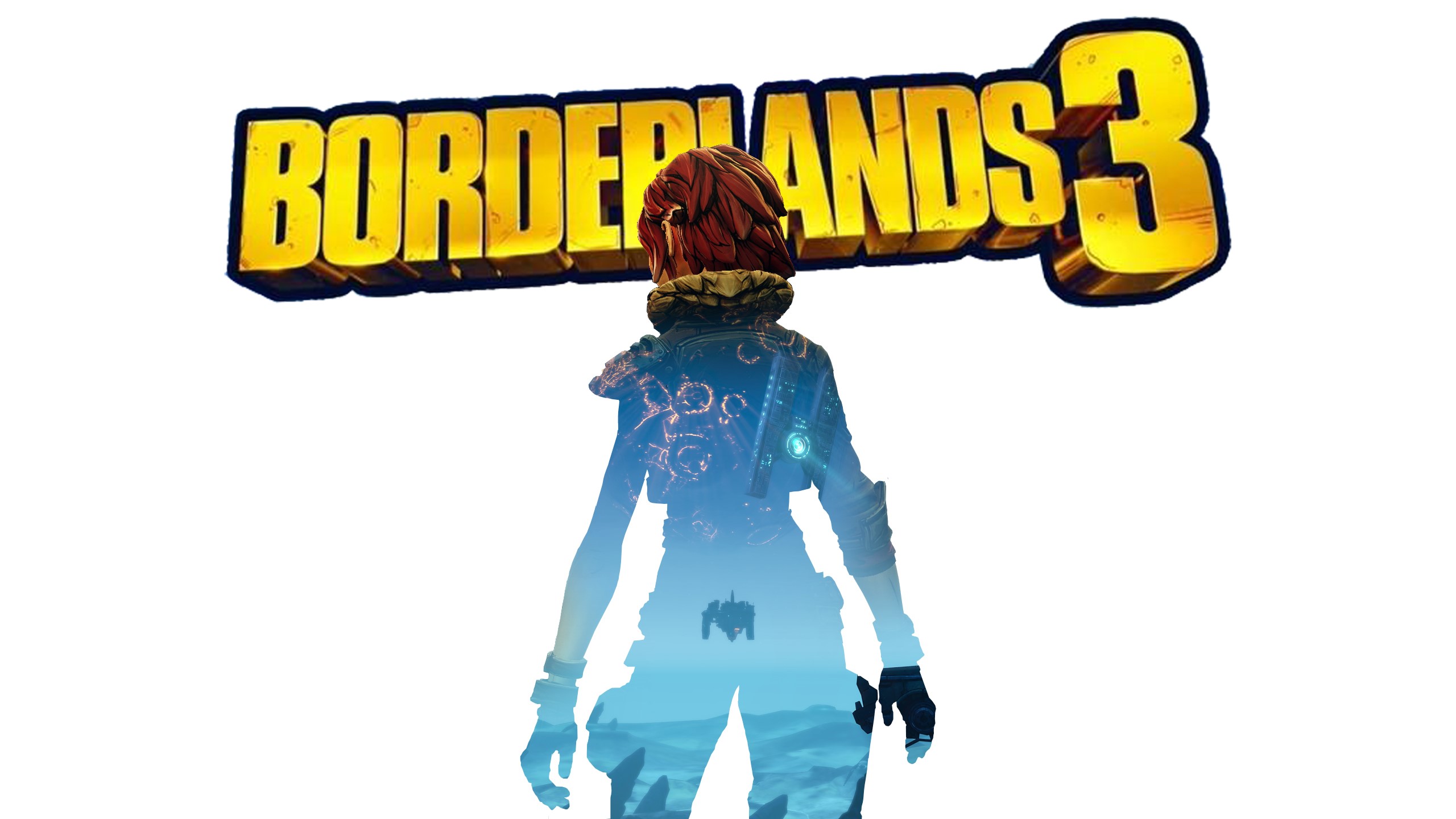 Borderlands 3 logo with Lilith silhouette HD Wallpaper