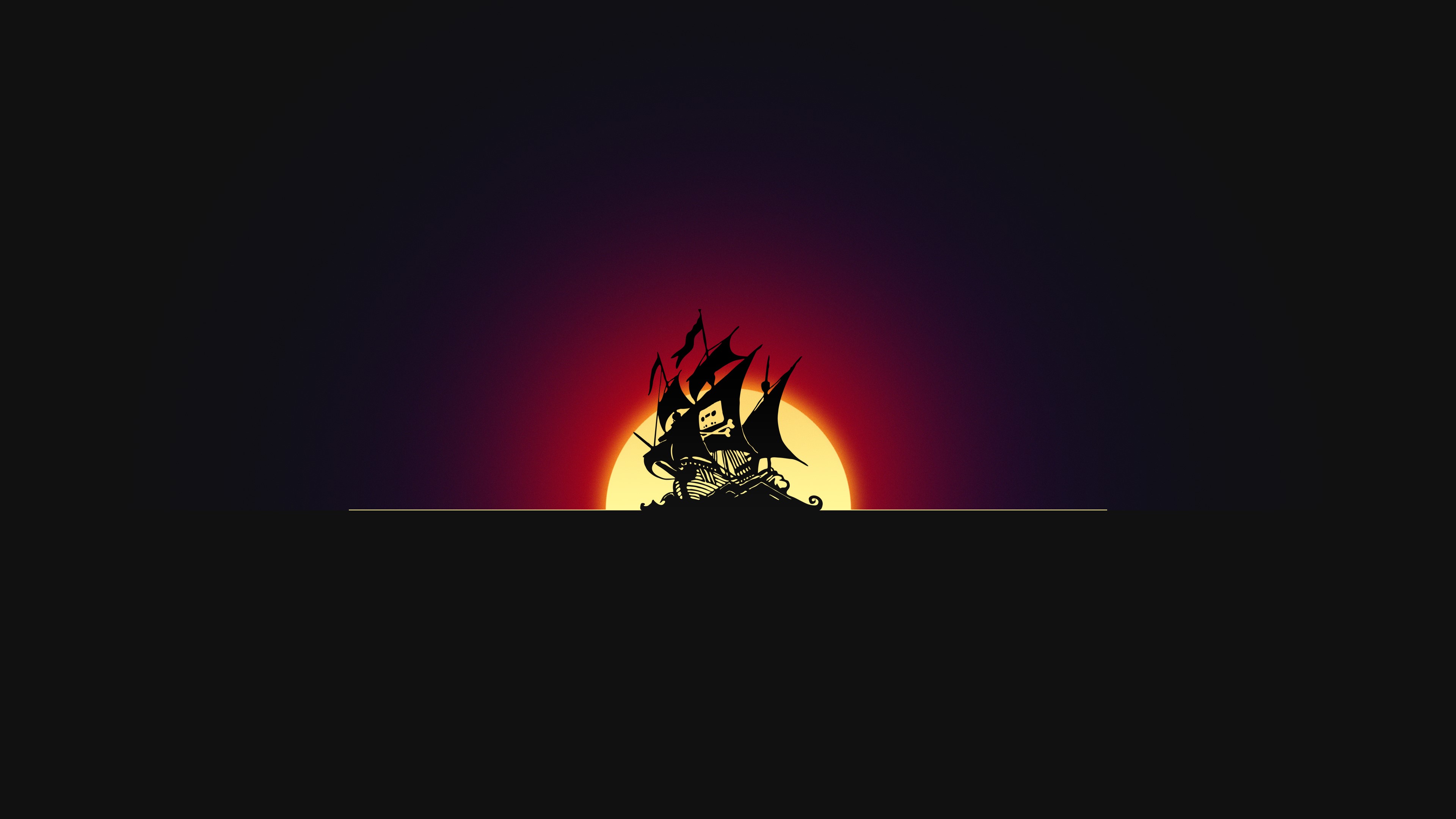 The Pirate Bay logo with a sunset HD Wallpaper