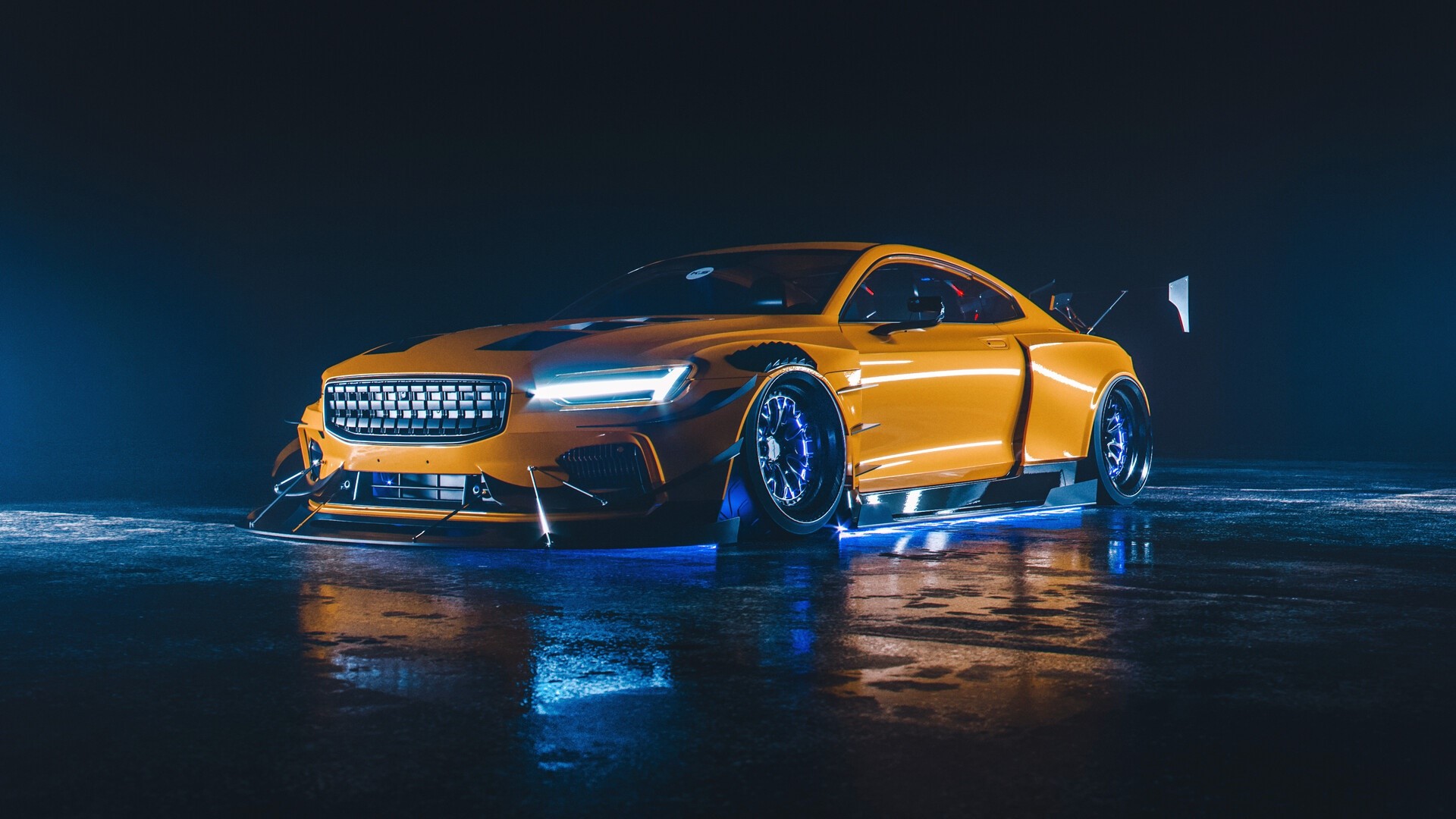 Orange Polestar Racing car by Khyzyl Saleem HD Wallpaper