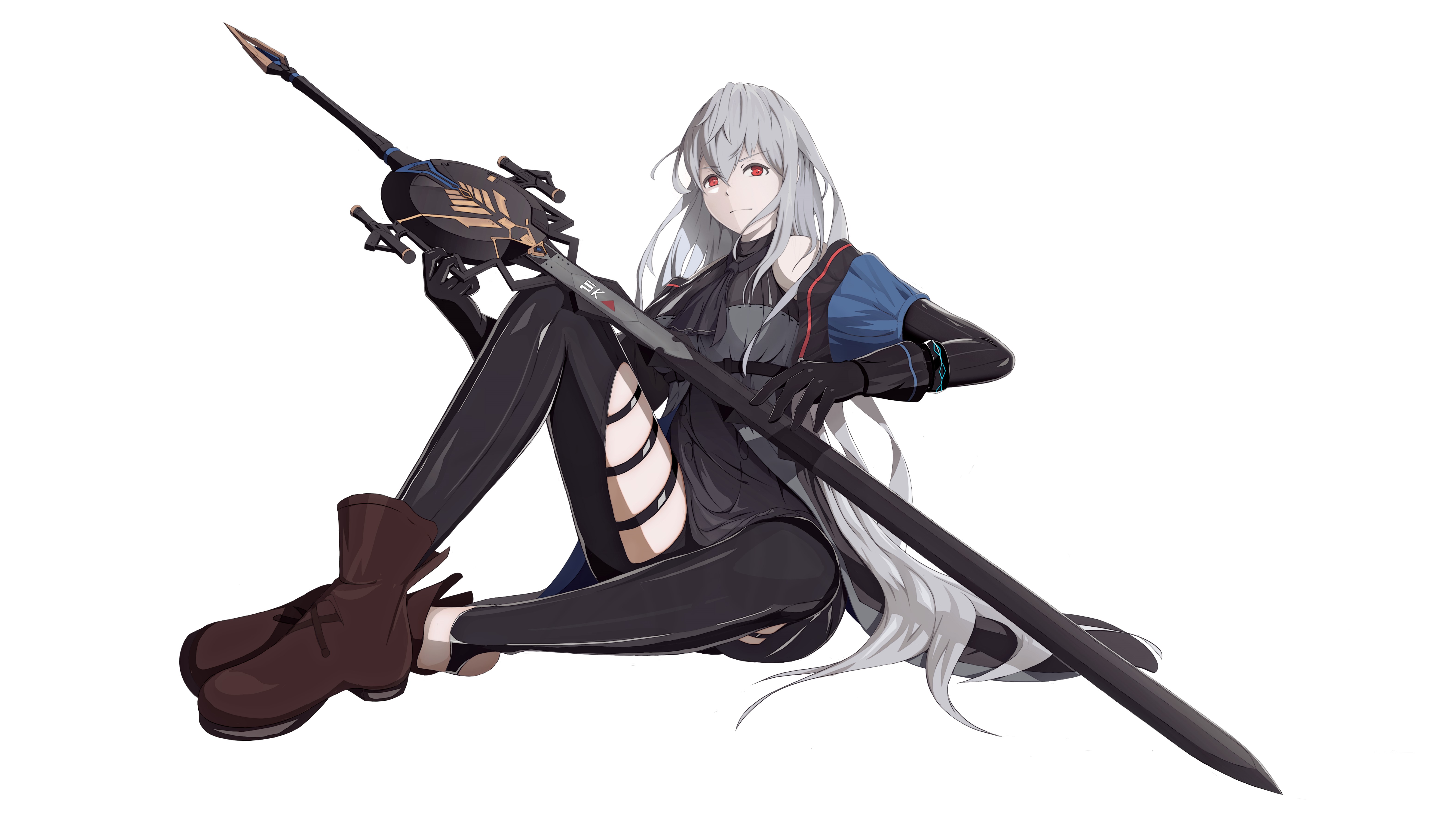 Skadi from Arknights holding a spear HD Wallpaper