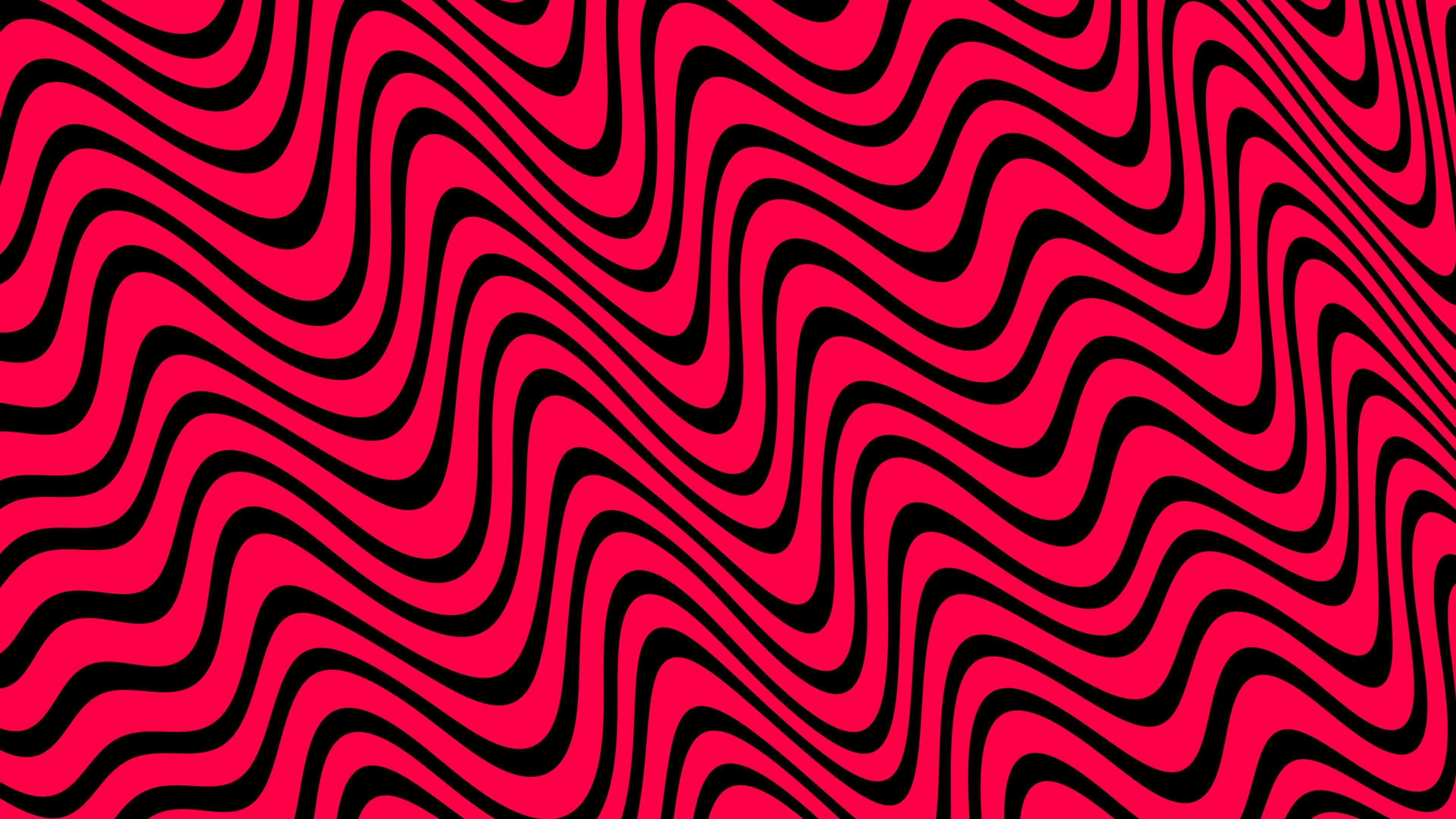 Red and black wavy pattern HD Wallpaper