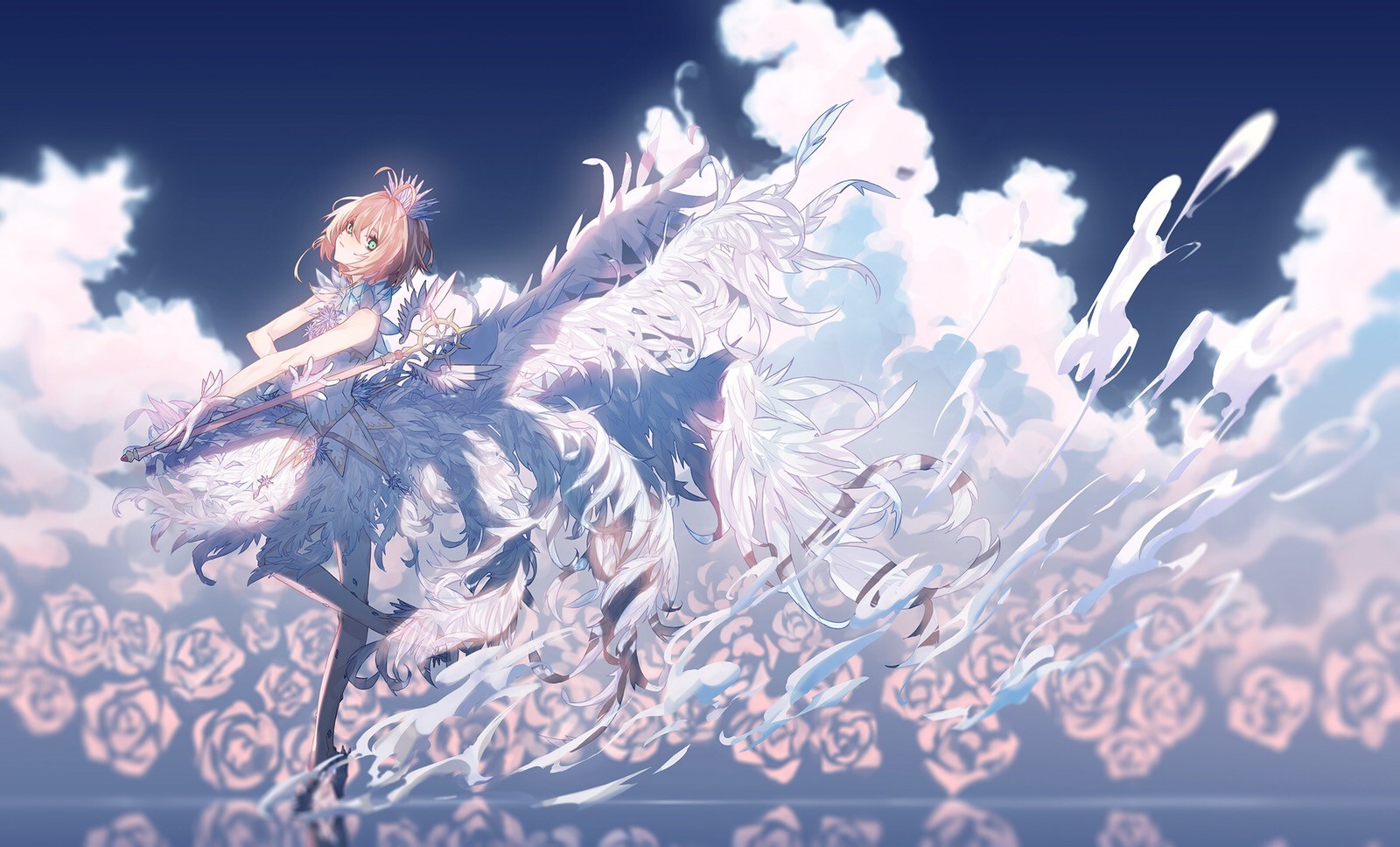 Kinomoto Sakura from Cardcaptor Sakura with wings HD Wallpaper