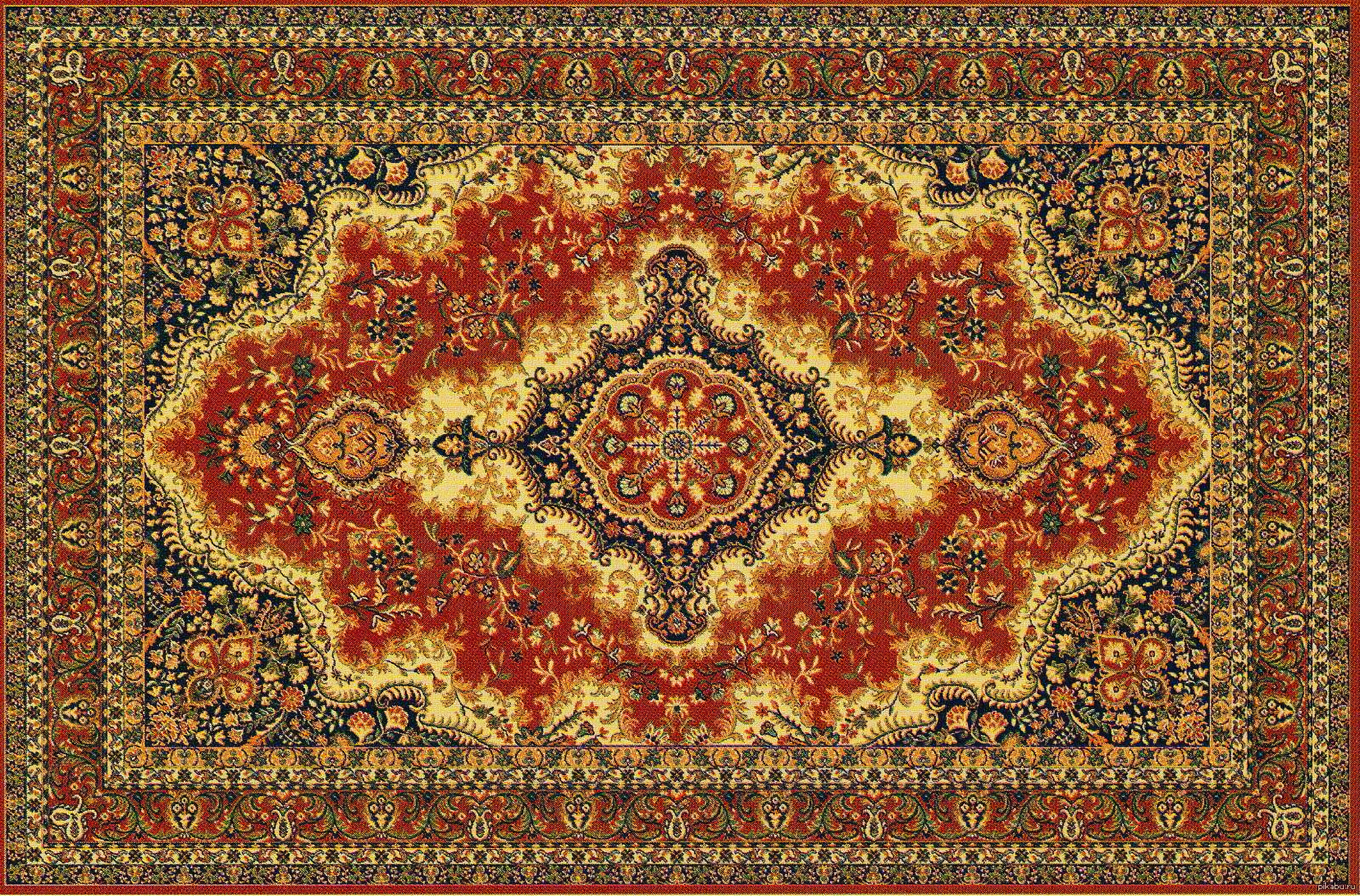 Persian carpet with intricate floral patterns HD Wallpaper
