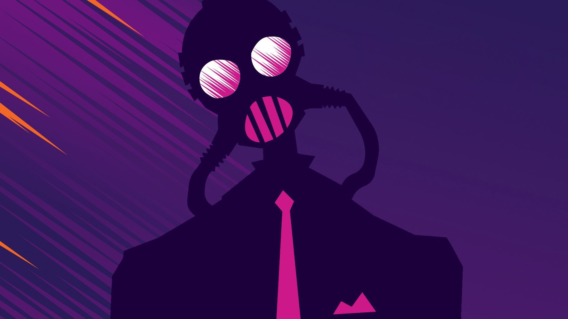 Silhouette of a character in a suit with a tie HD Wallpaper