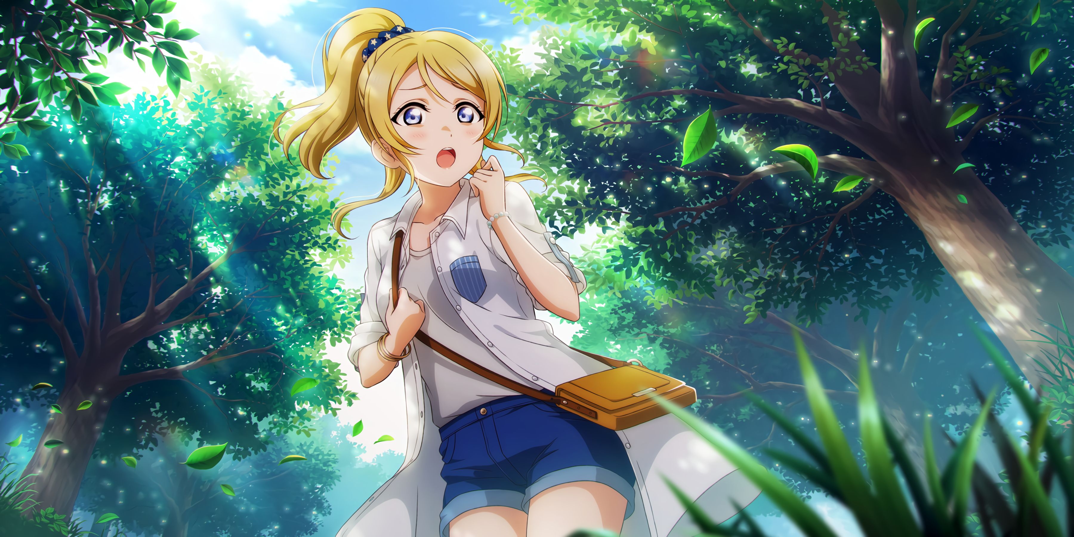 Ayase Eri from Love Live! Series in a Forest HD Wallpaper