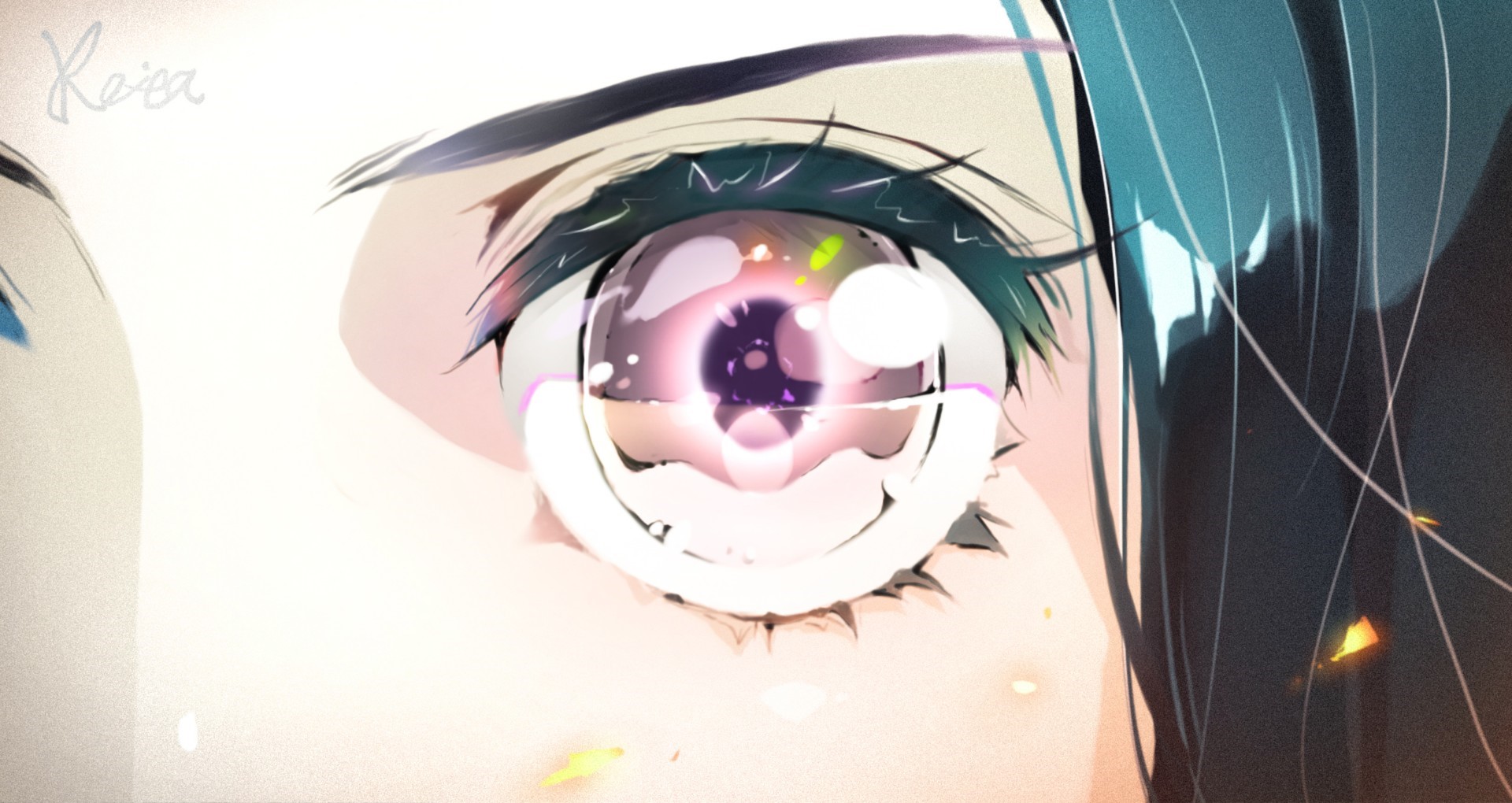 Close-up of anime girl's eye HD Wallpaper