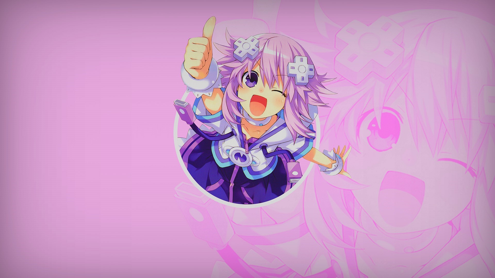 Neptune from Hyperdimension Neptunia giving a thumbs up HD Wallpaper