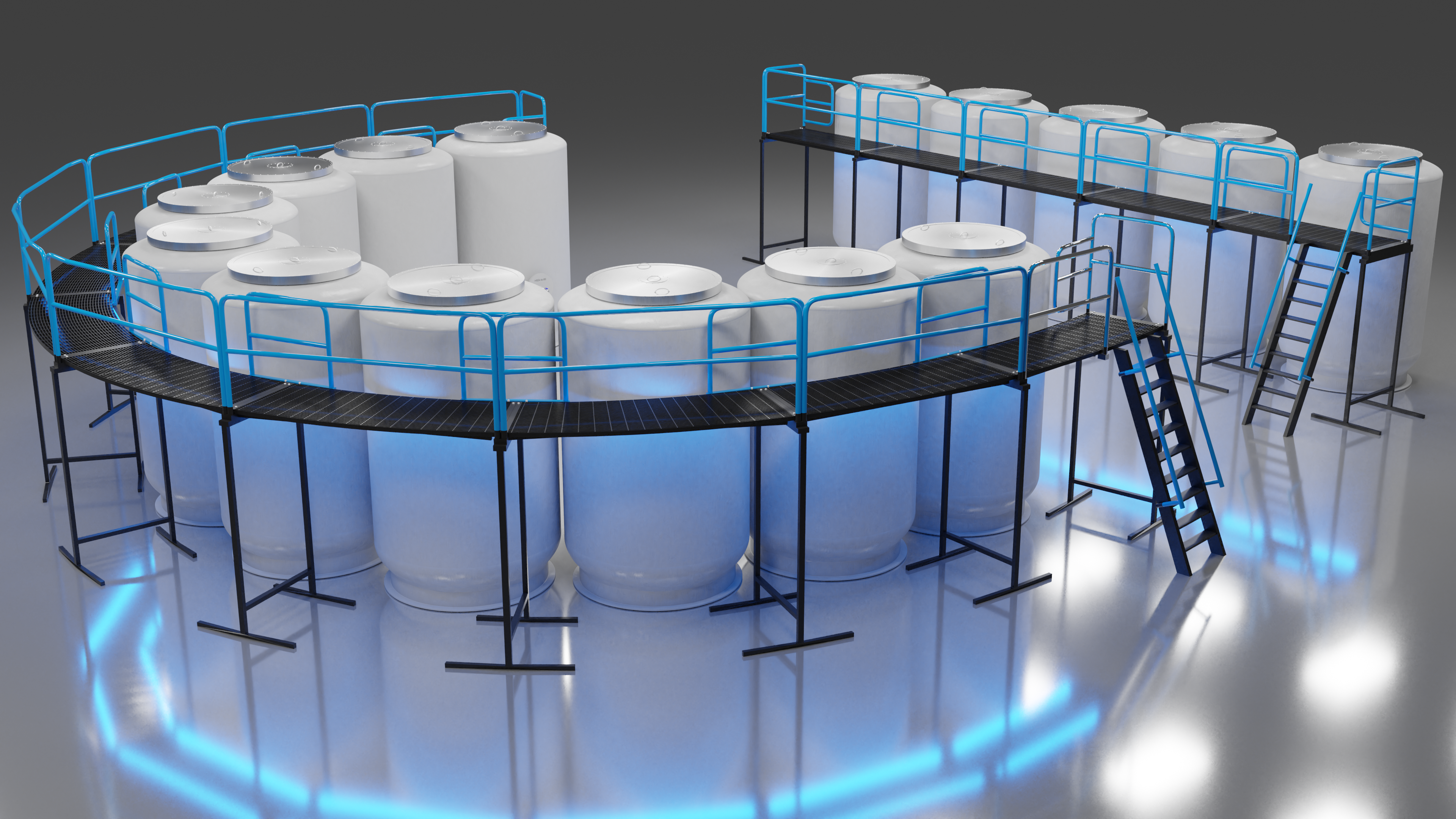 Cryonics Institute facility with tanks and scaffolding HD Wallpaper