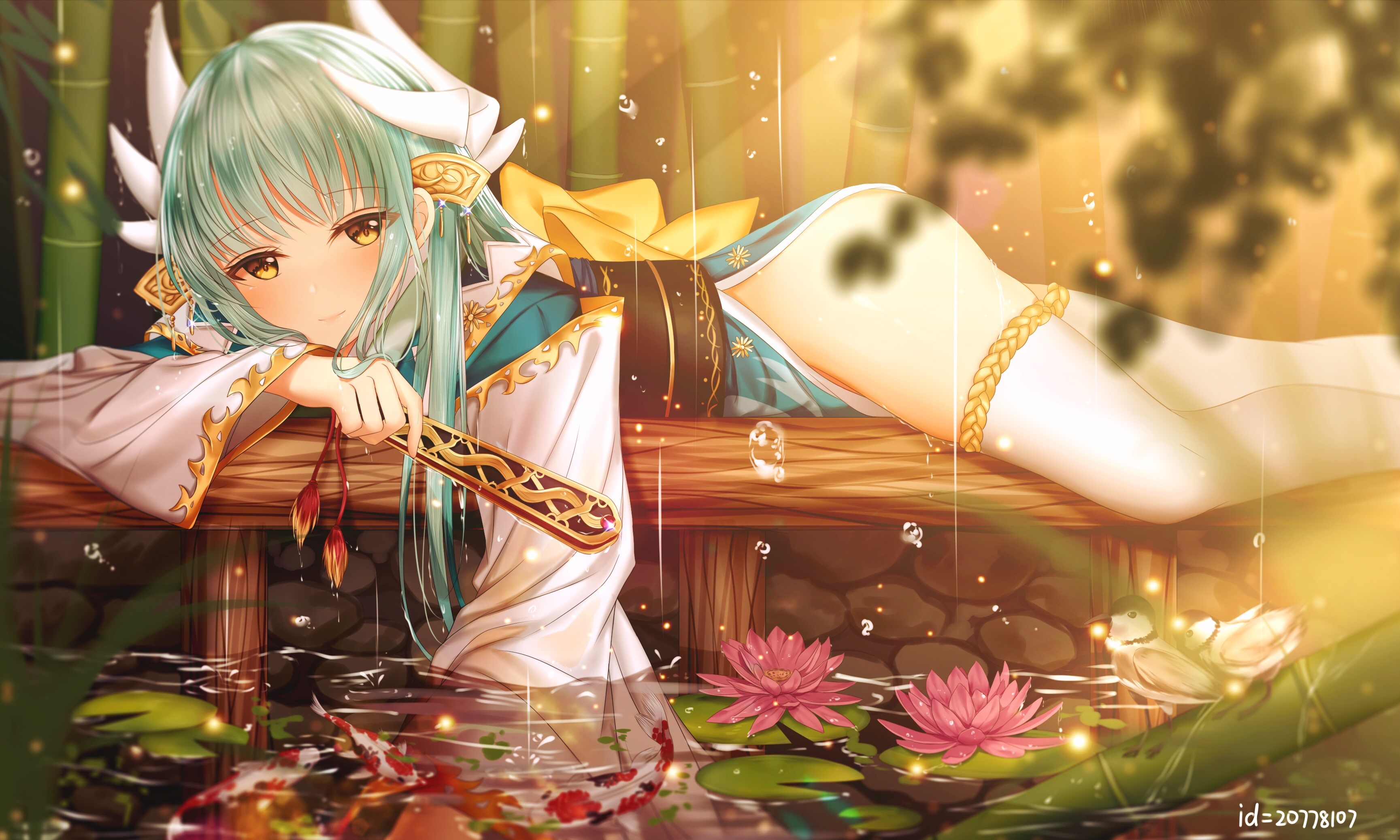 Kiyohime from Fate/Grand Order in traditional Japanese attire HD Wallpaper