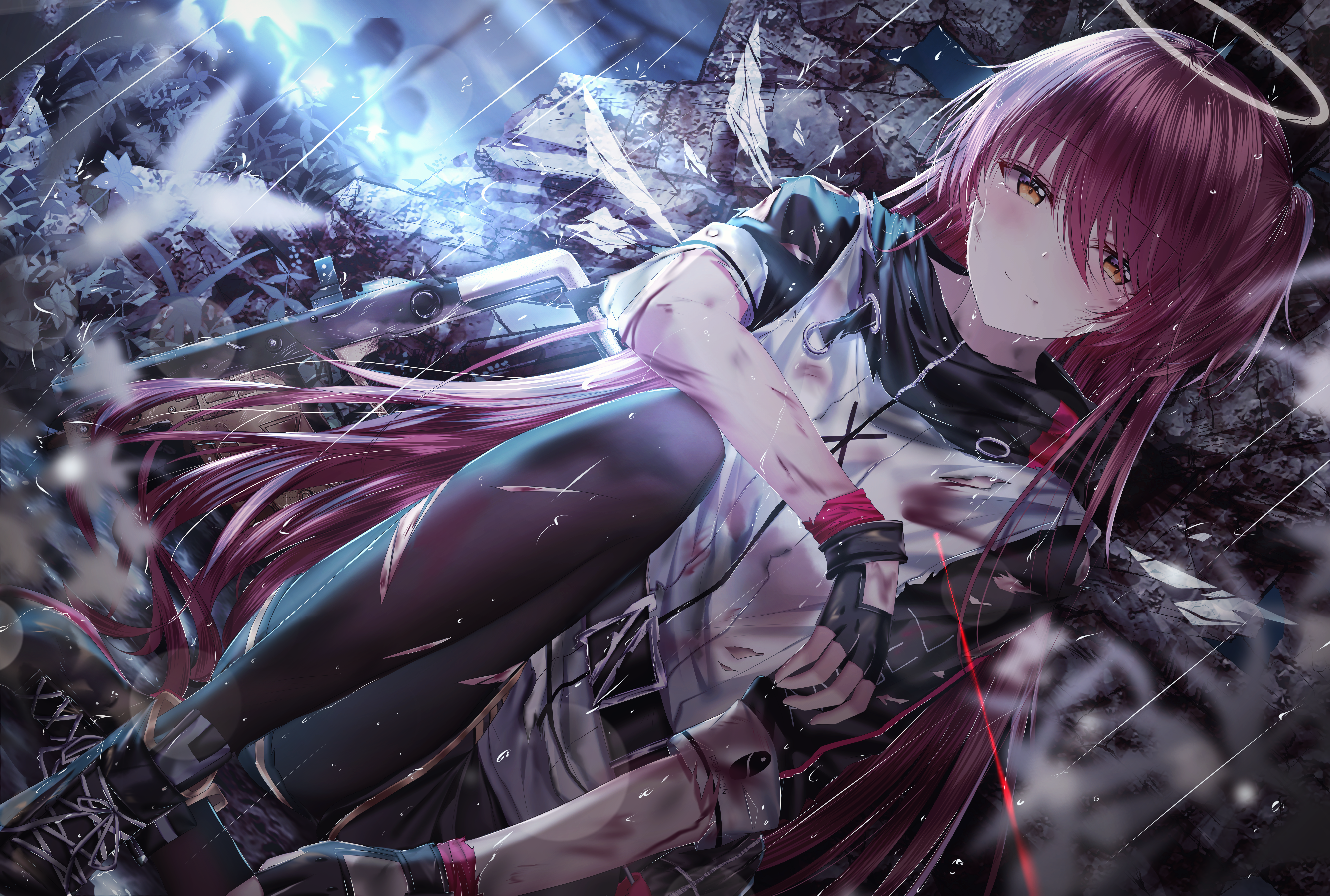 4K Arknights anime girl with pink hair HD Wallpaper