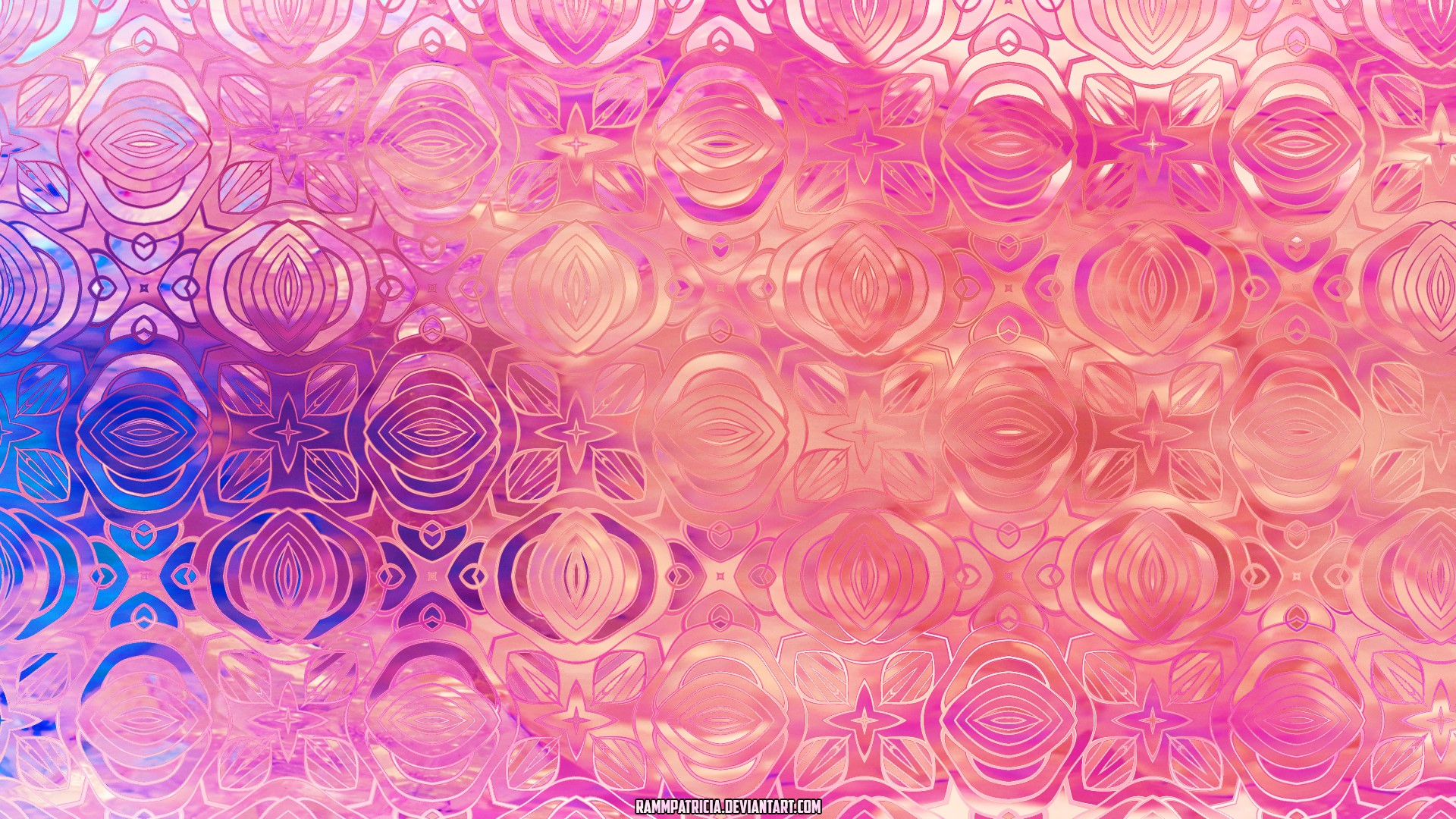 Abstract colorful digital art with floral patterns HD Wallpaper