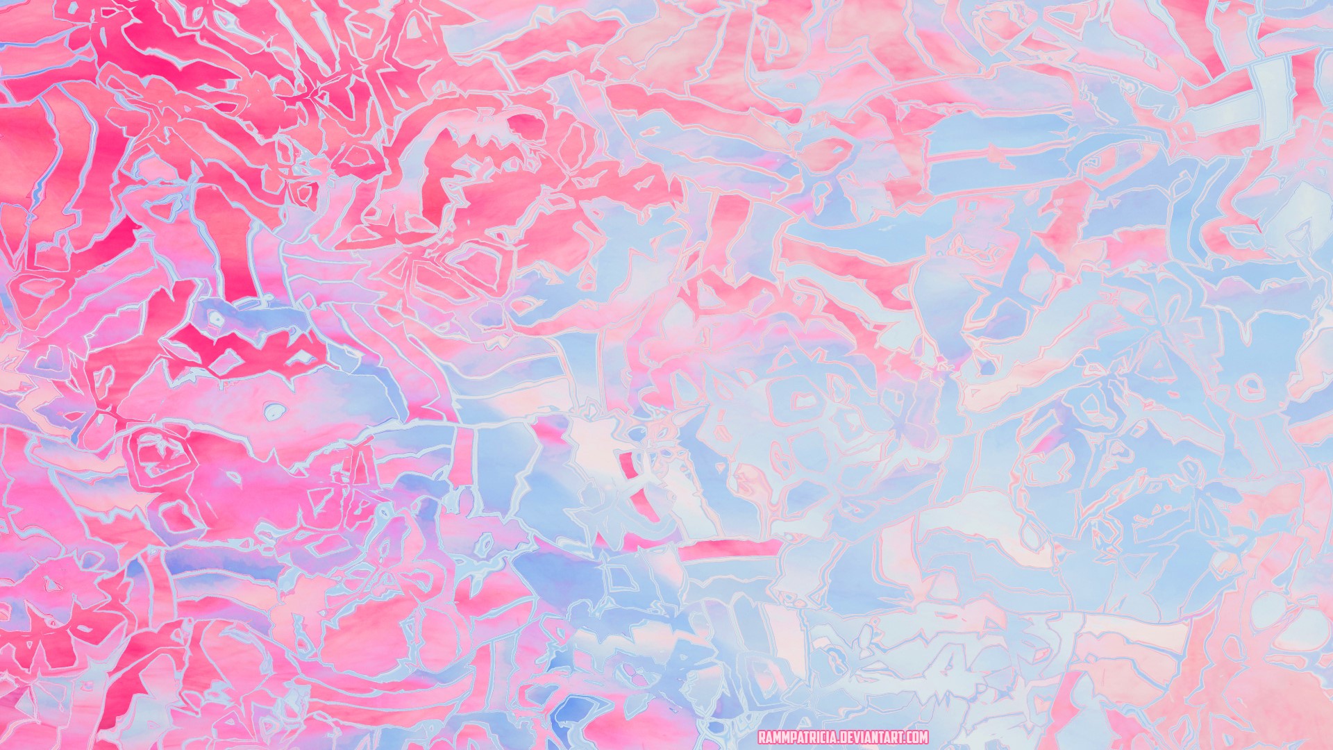 Abstract digital art with pink and blue hues HD Wallpaper