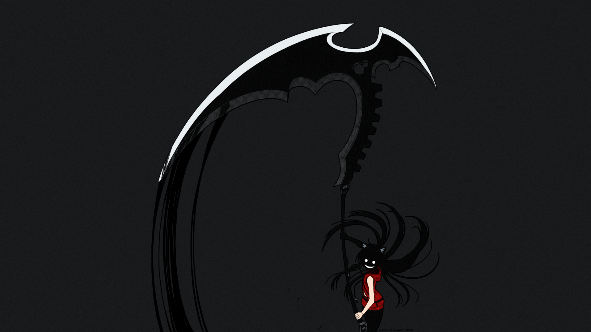 Anime girl with scythe from Not Lives HD Wallpaper