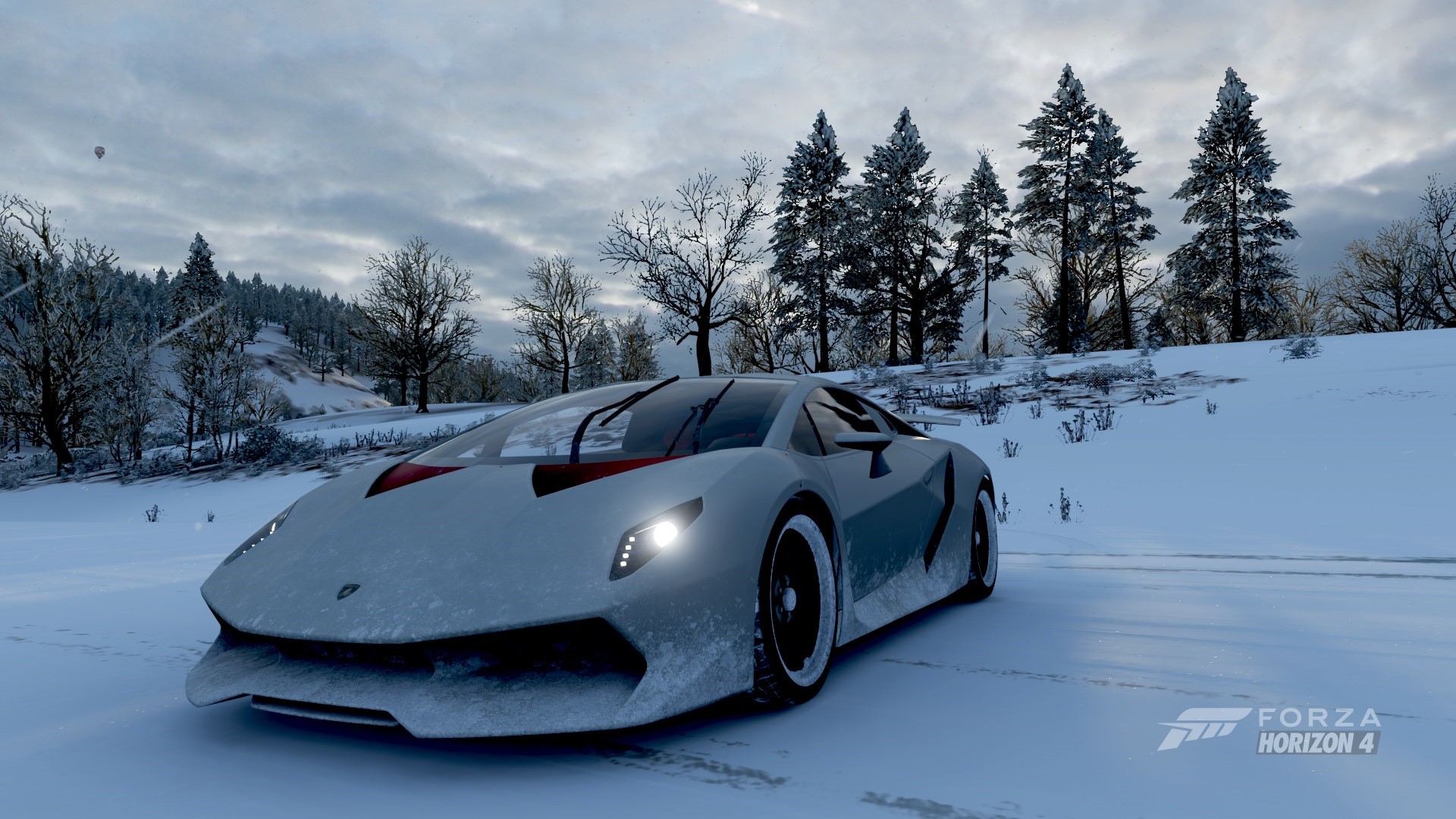 Lamborghini Sesto Elemento in Forza Horizon 4 winter landscape HD Wallpaper
