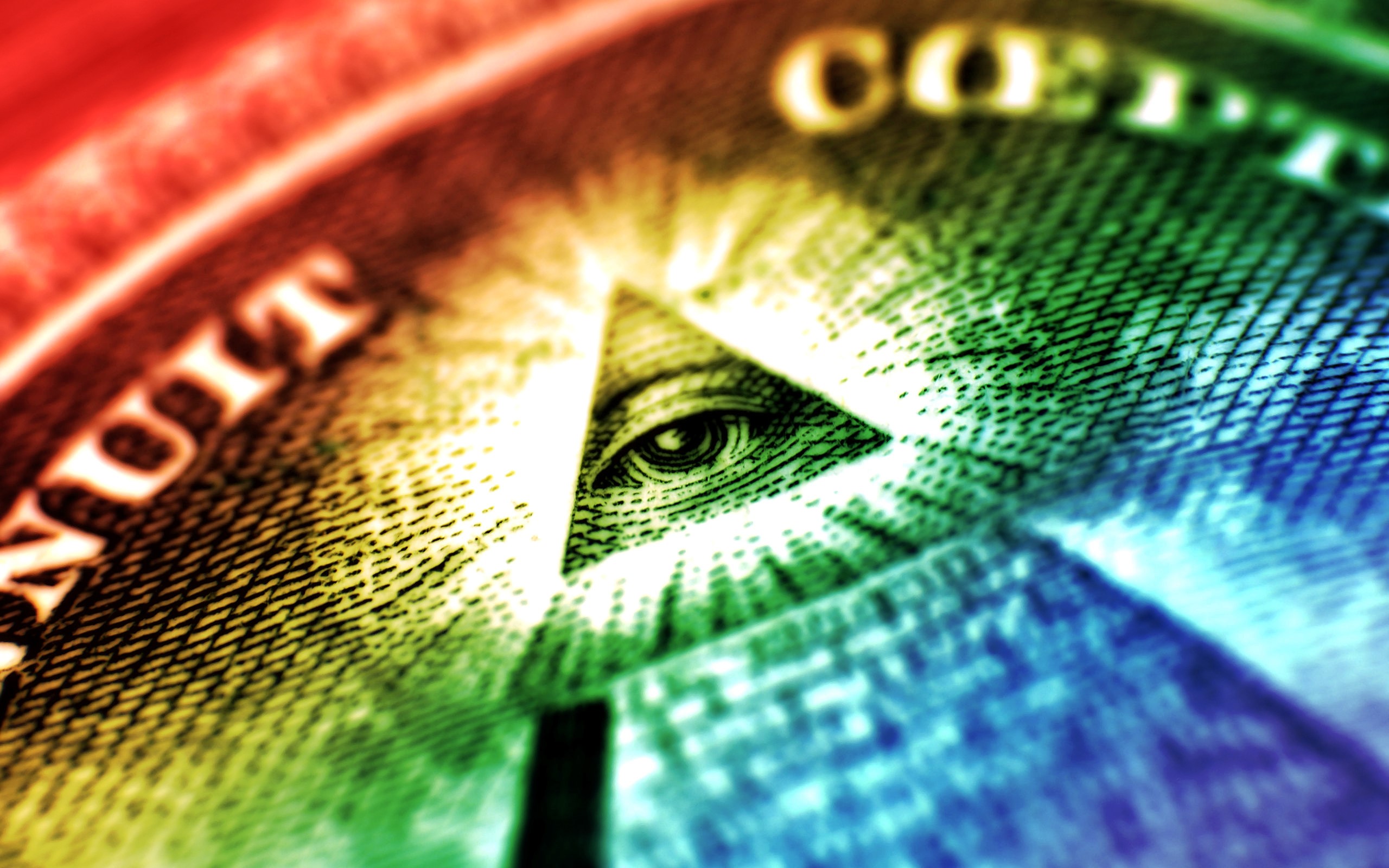 All-Seeing Eye on Rainbow Dollar Bill HD Wallpaper