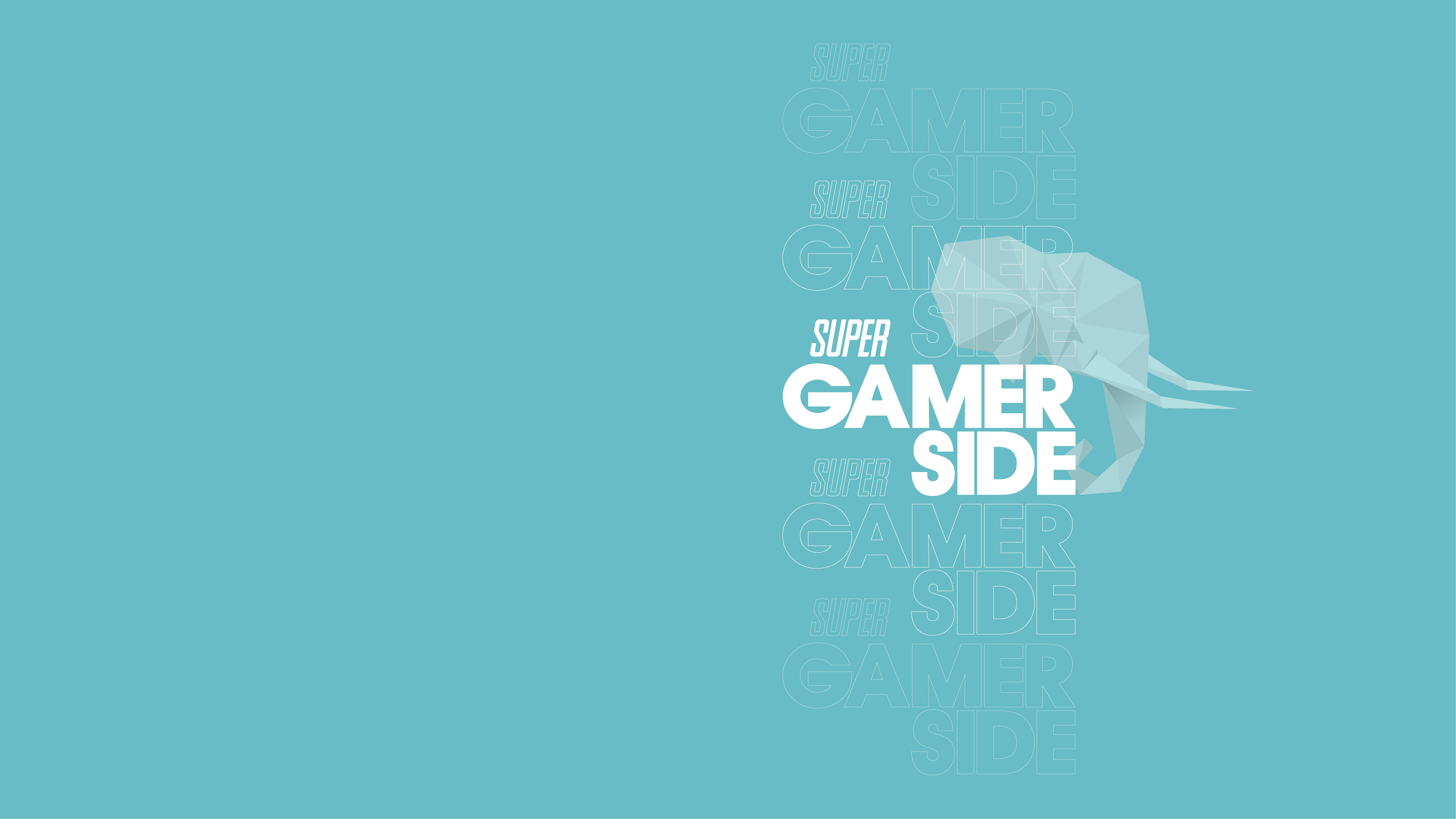 Super Gamerside elephant logo on cyan background HD Wallpaper