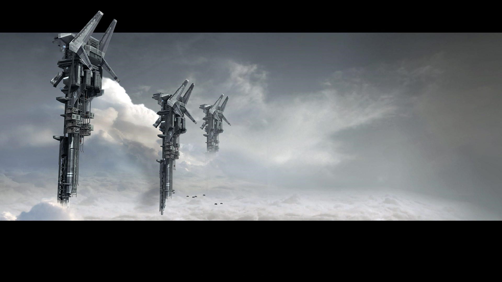 Futuristic towers in the sky from Killzone HD Wallpaper
