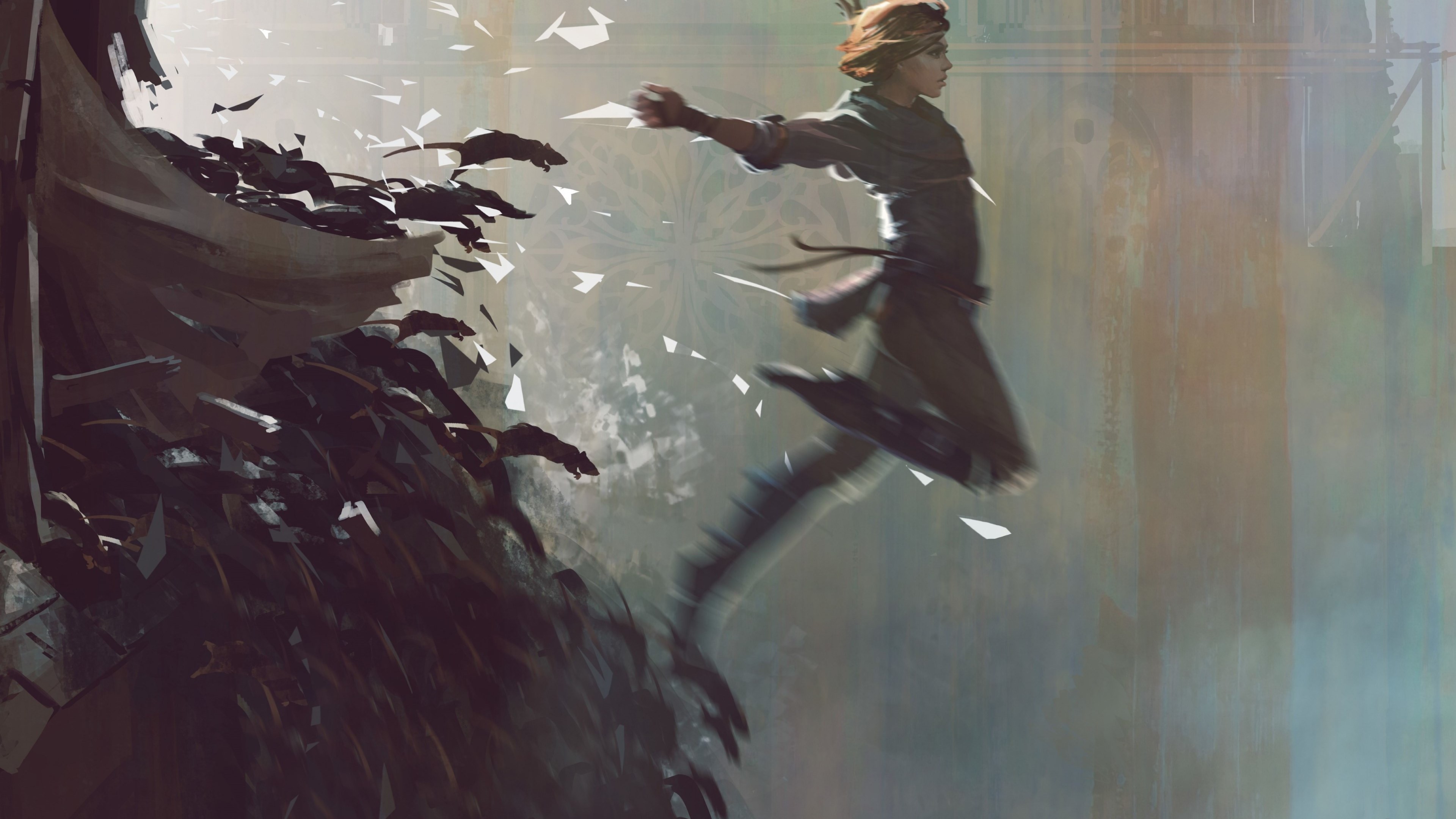 Amicia from A Plague Tale Innocence jumping HD Wallpaper