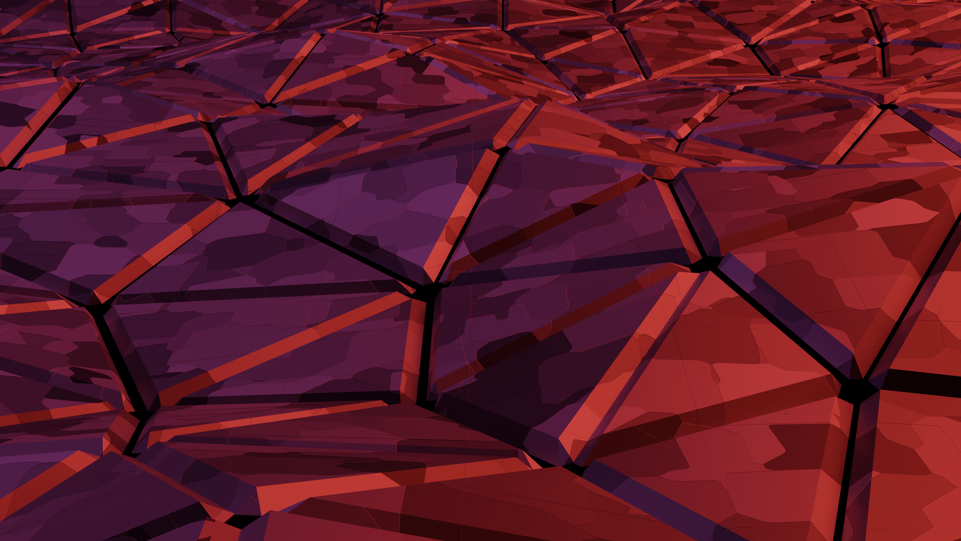 4K Abstract 3D Geometric Red and Purple Pattern HD Wallpaper