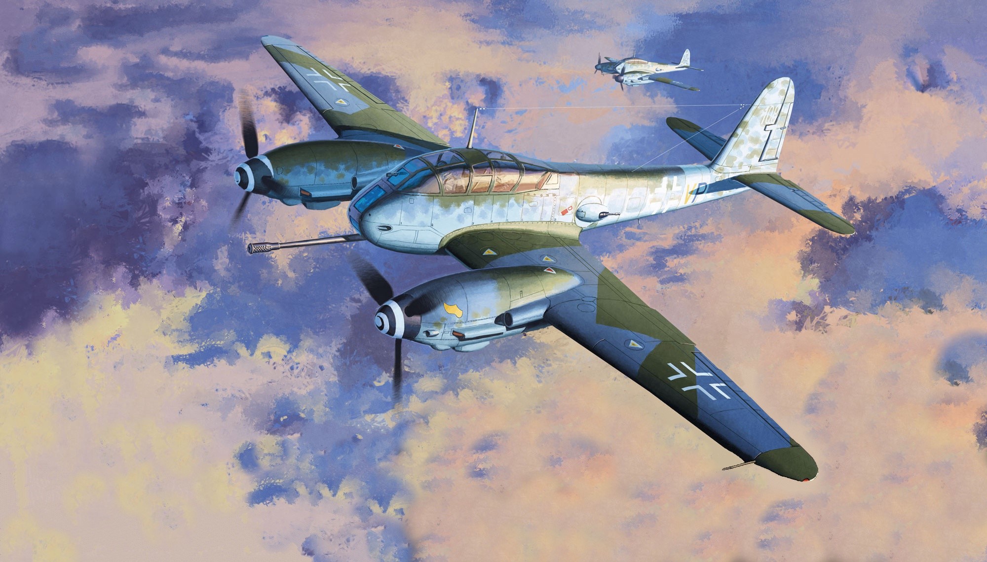 Messerschmitt Me 410 aircraft in flight HD Wallpaper