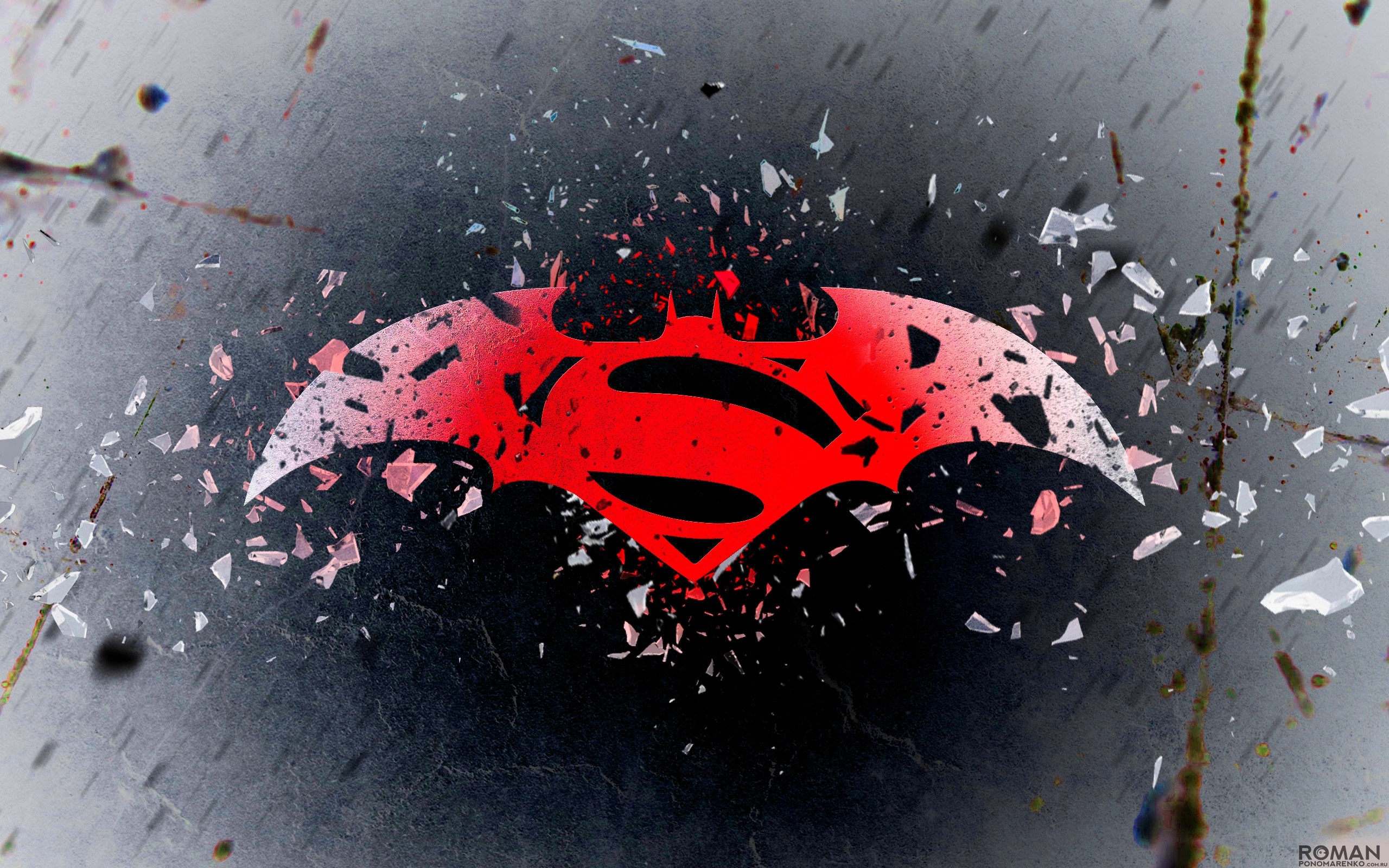 Batman and Superman logos combined HD Wallpaper