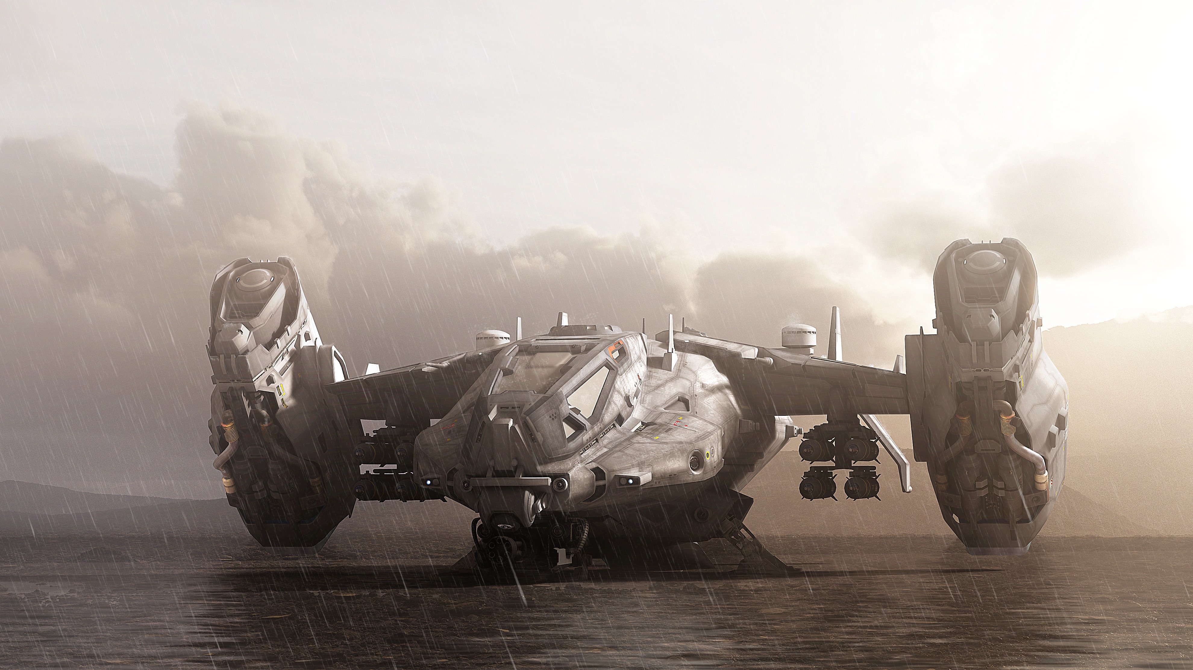 Science fiction vehicle render HD Wallpaper