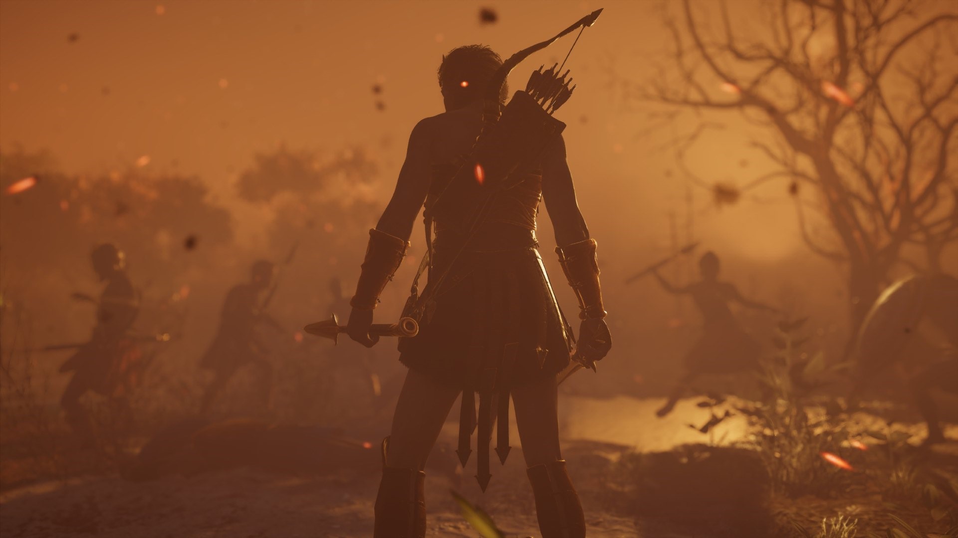Kassandra from Assassin's Creed Odyssey with bow and arrows HD Wallpaper