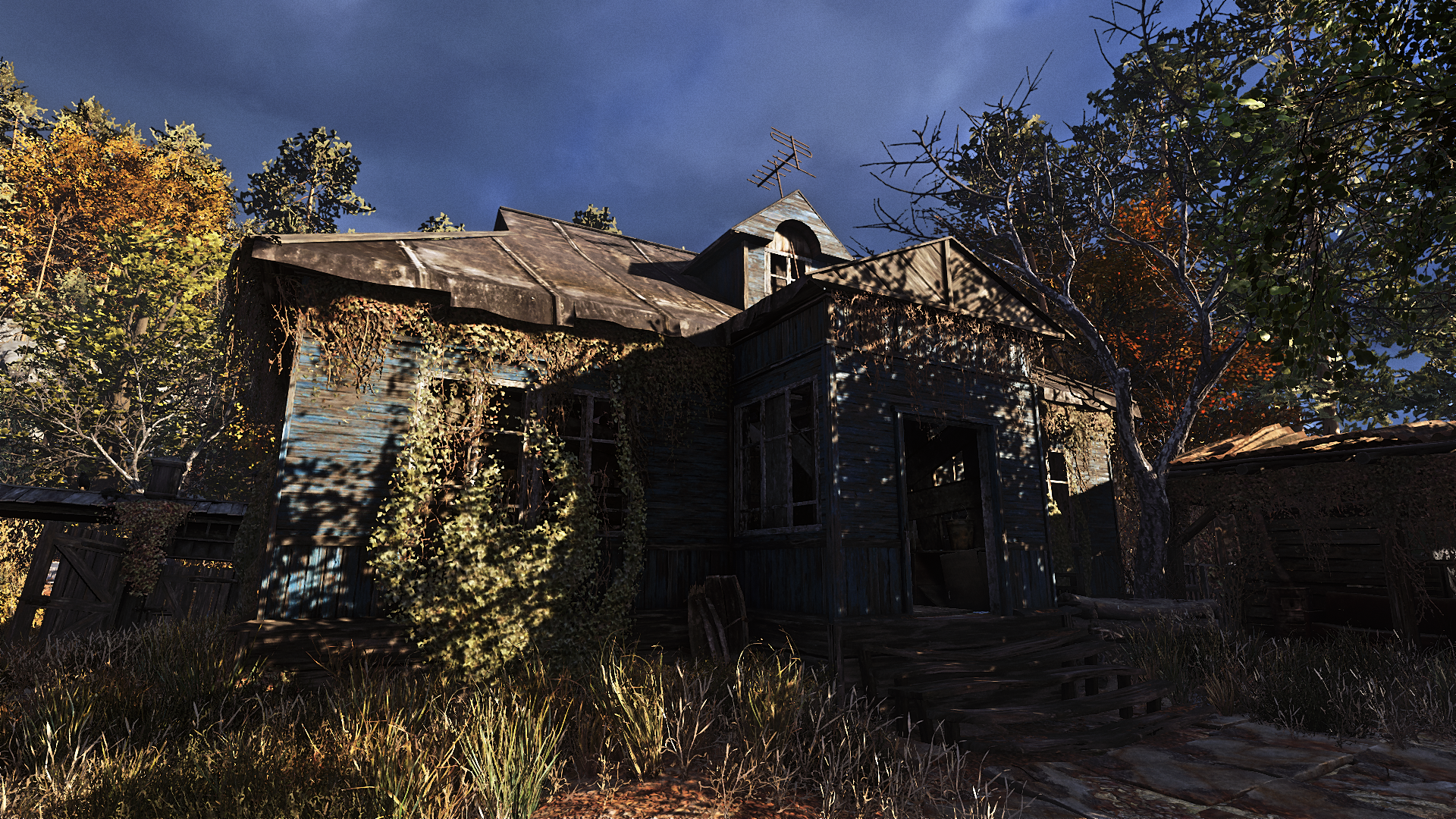 Metro Exodus abandoned house with trees HD Wallpaper