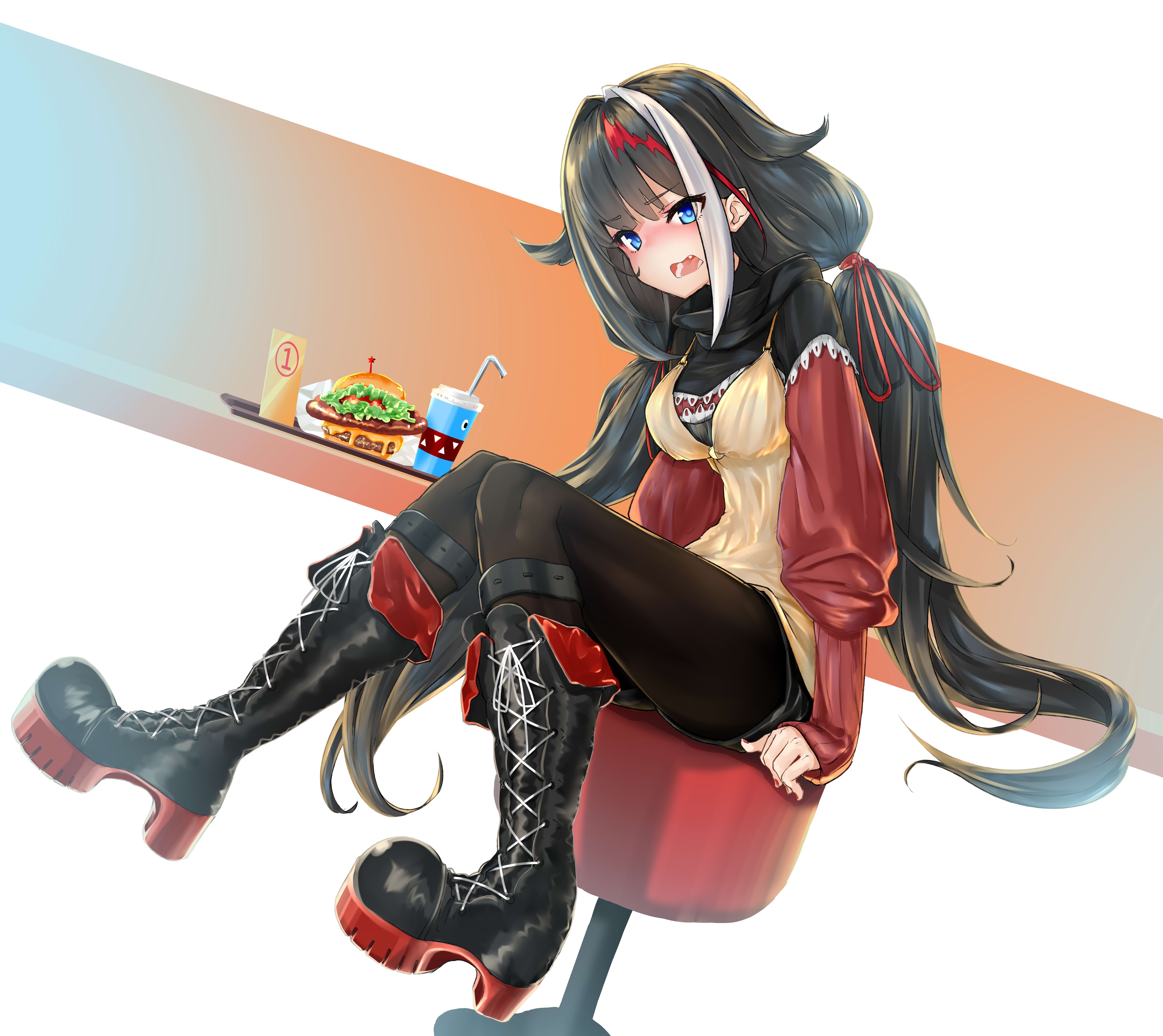 Deutschland from Azur Lane with a meal HD Wallpaper