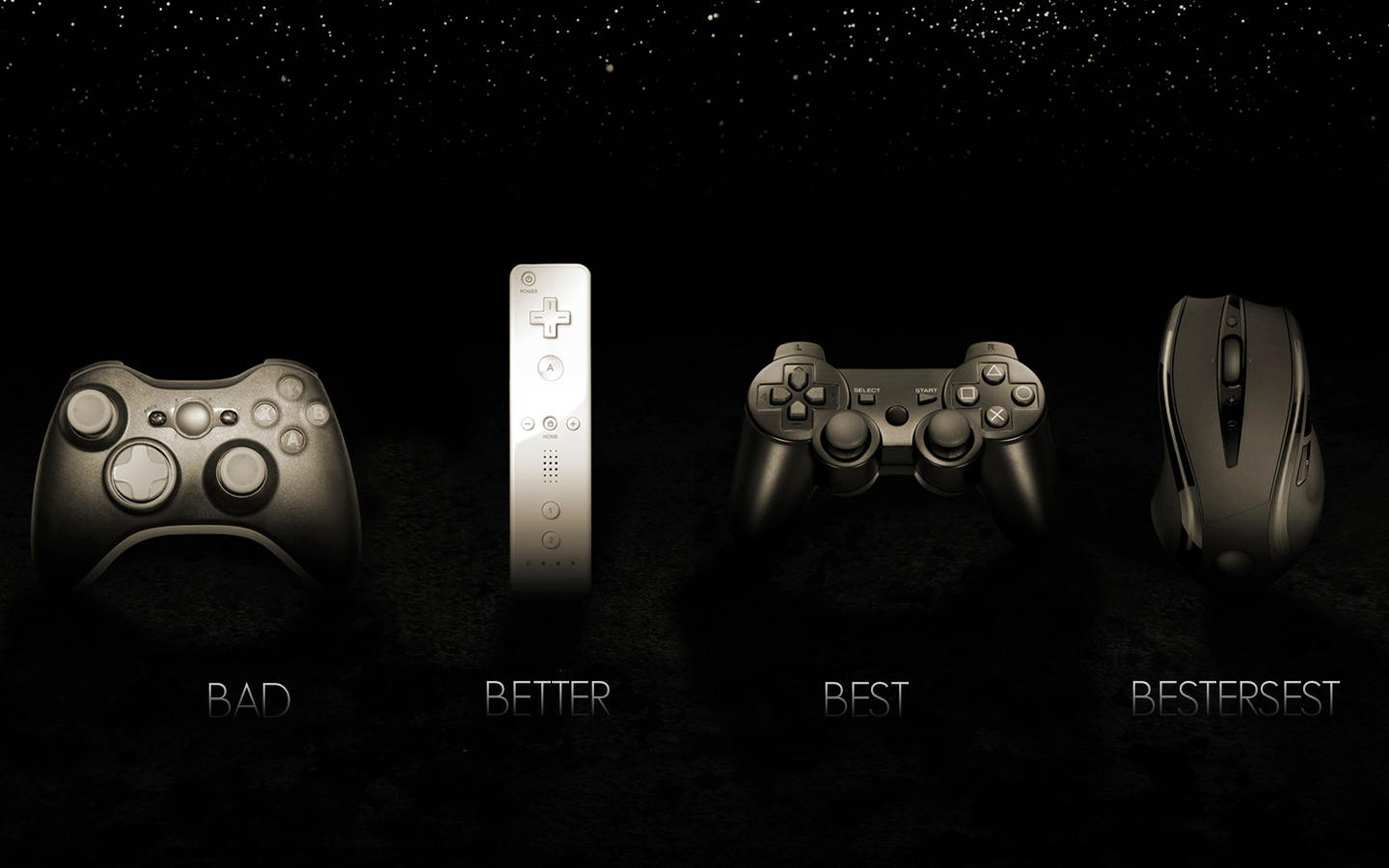 Video game controllers and mouse comparison HD Wallpaper