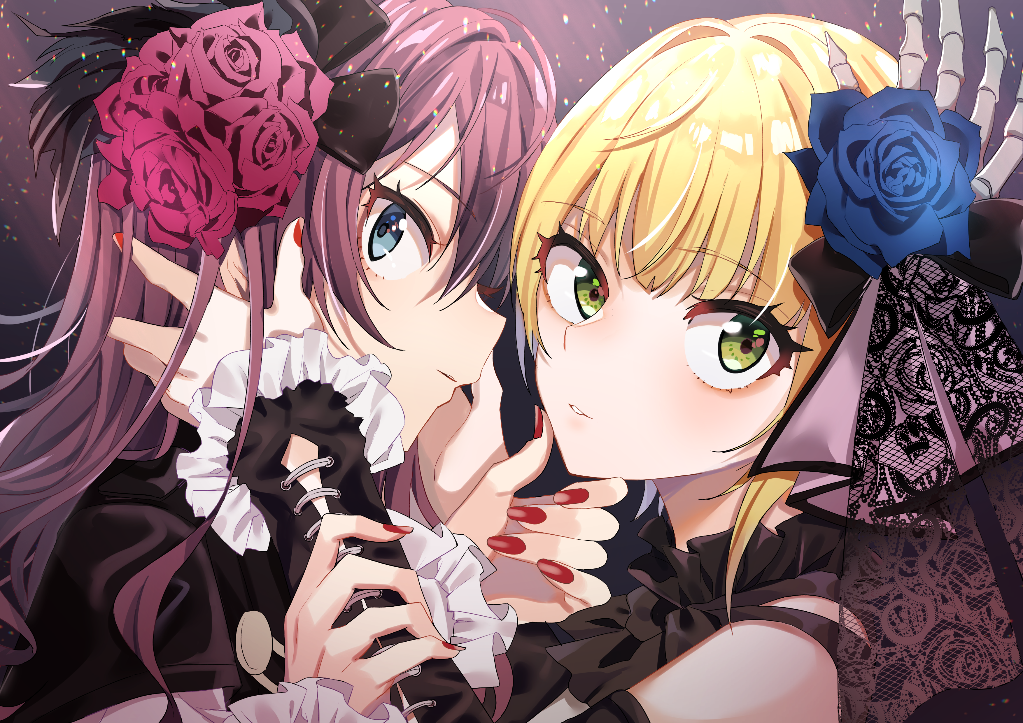 Miyamoto Frederica and Ichinose Shiki in Gothic Lolita attire HD Wallpaper