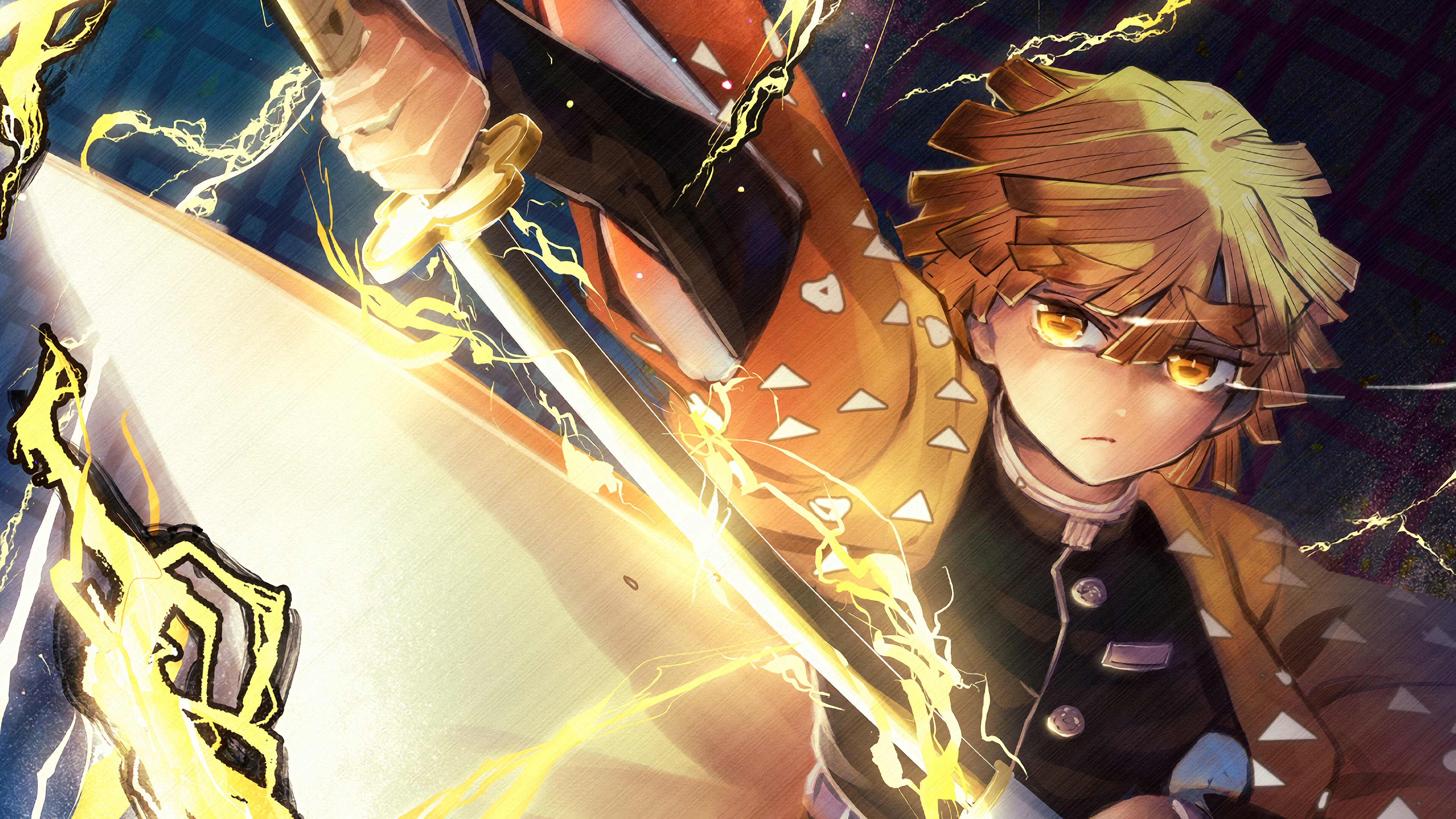 Zenitsu Agatsuma from Kimetsu no Yaiba HD Wallpaper
