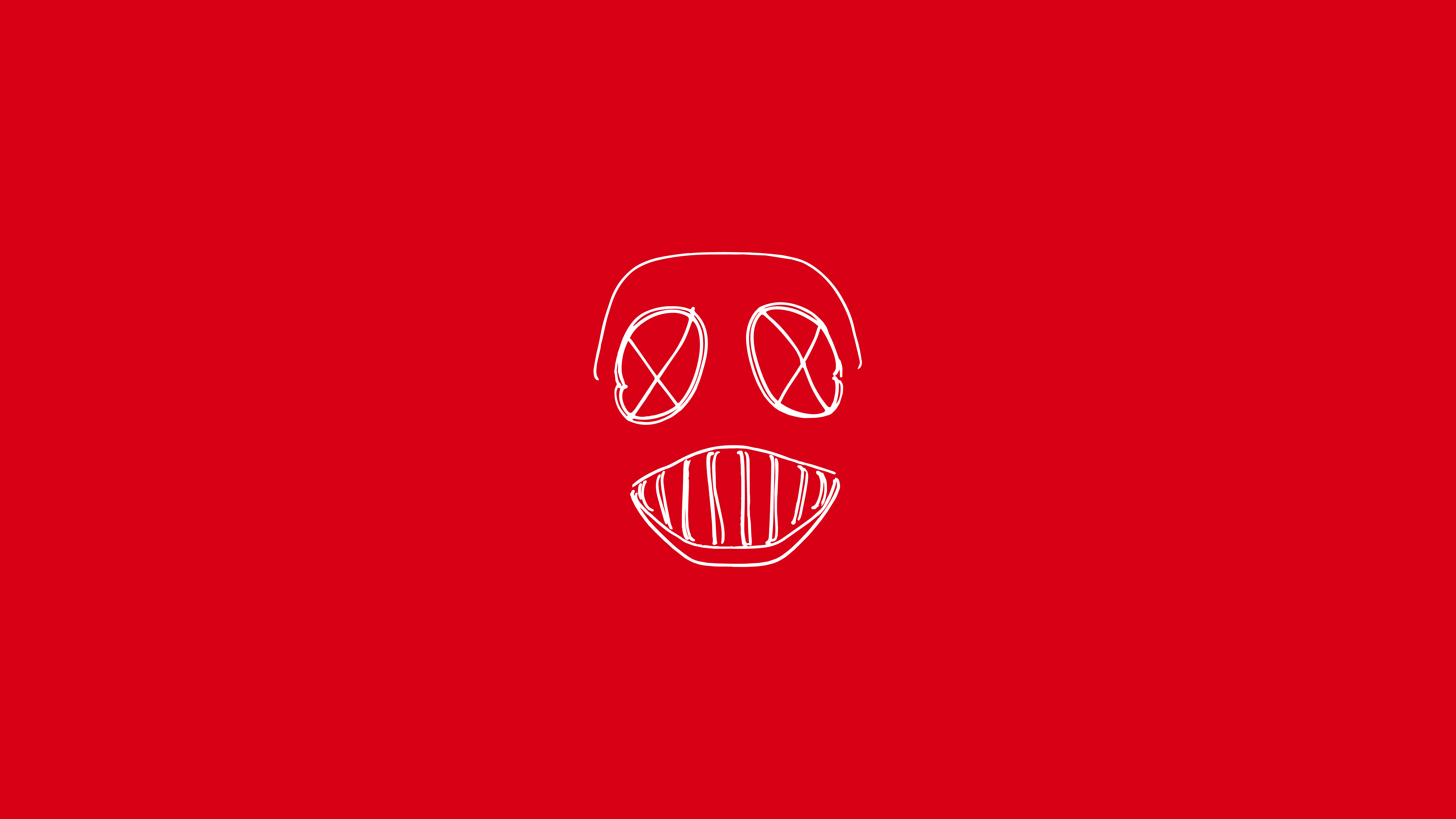 White mask on red background HD Wallpaper