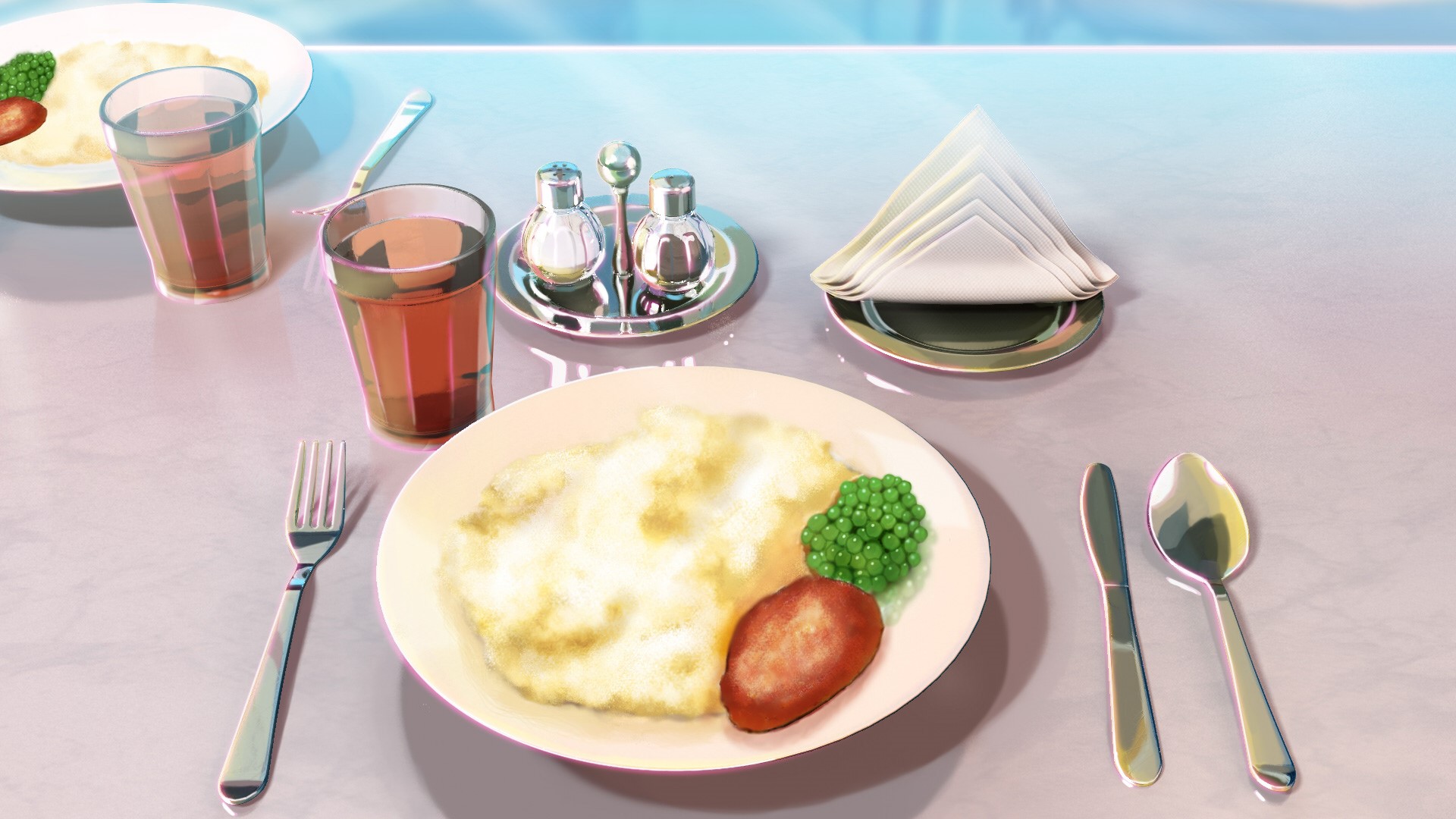 Food and drinks on a table from Everlasting Summer HD Wallpaper