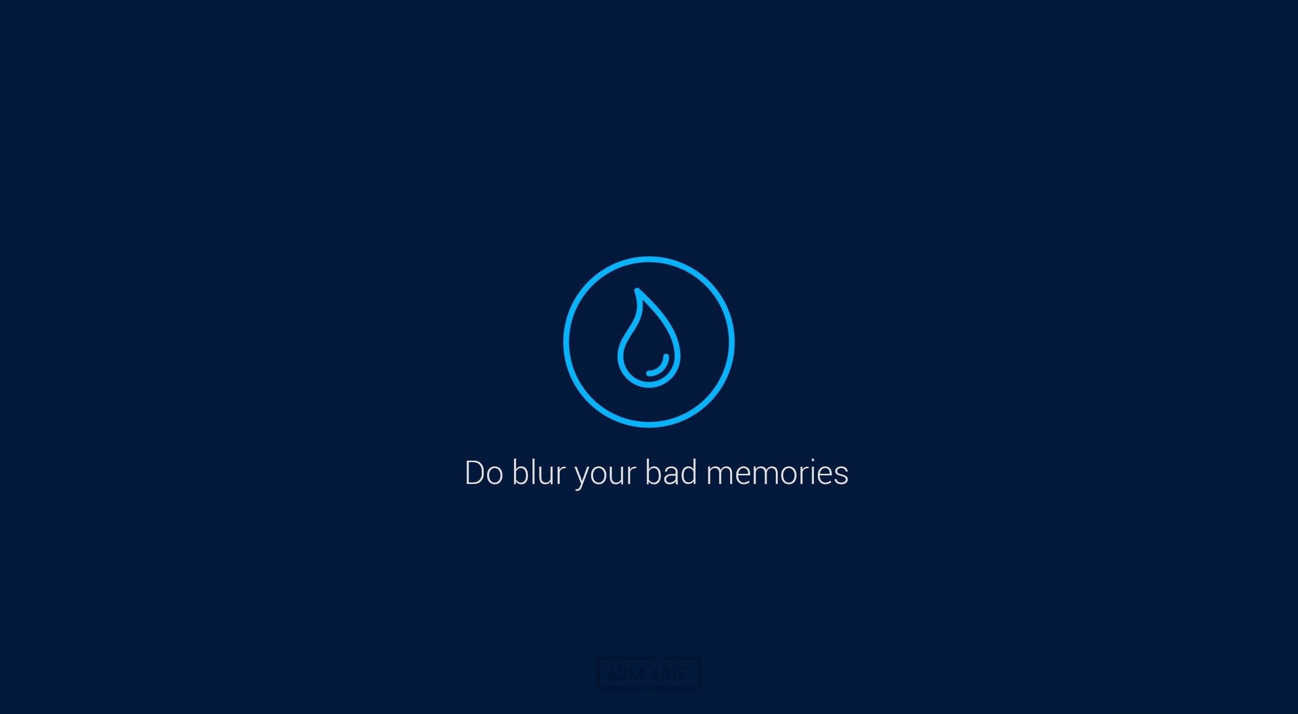 Blue drop icon with inspirational quote HD Wallpaper