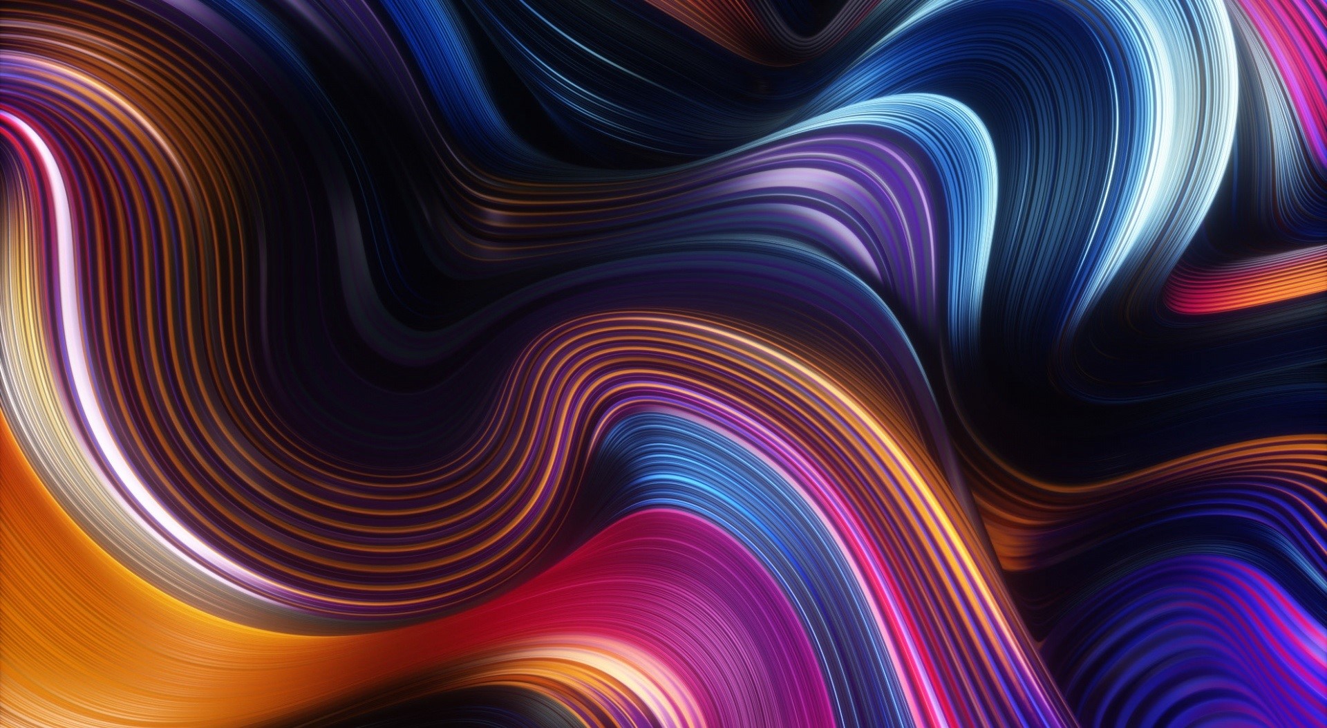 Abstract colorful wavy lines HD Wallpaper