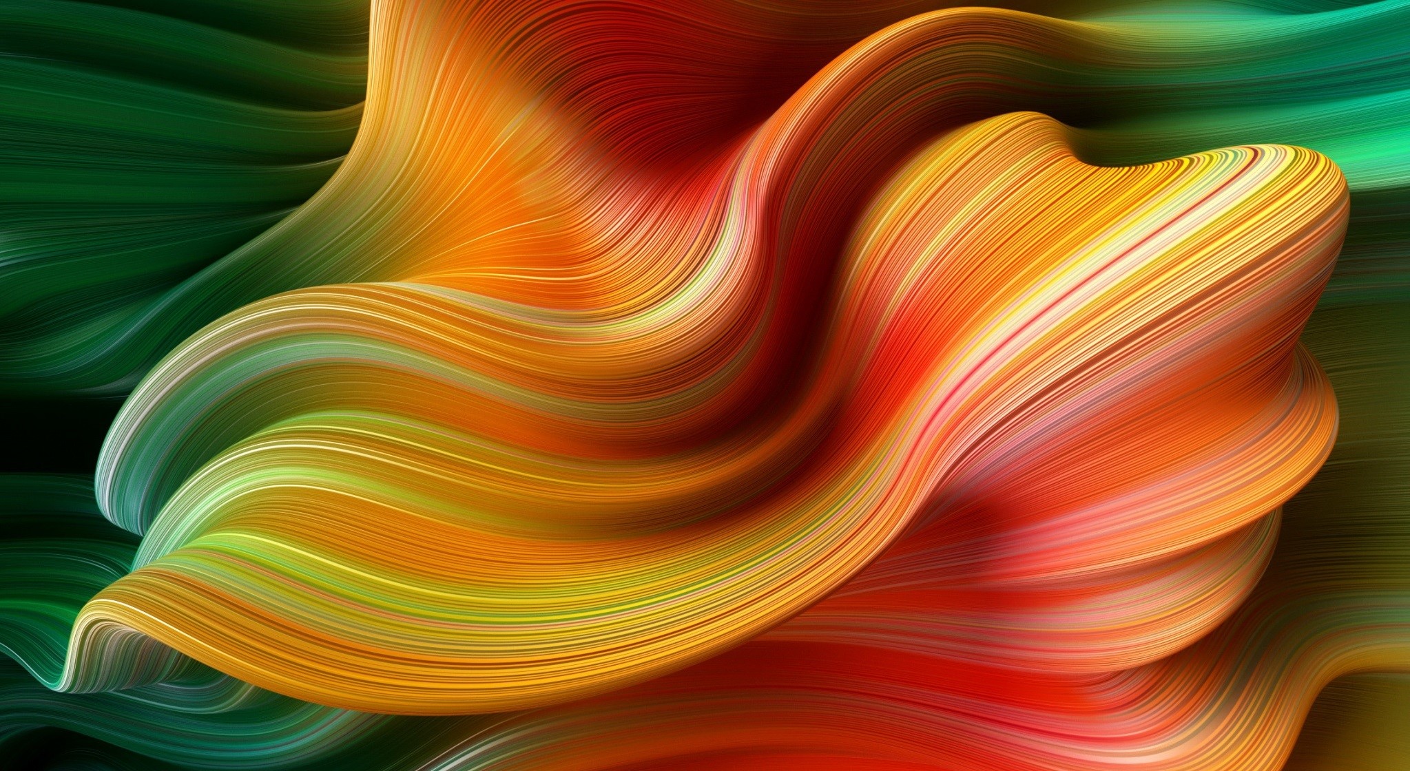 Abstract colorful flowing shapes digital art HD Wallpaper