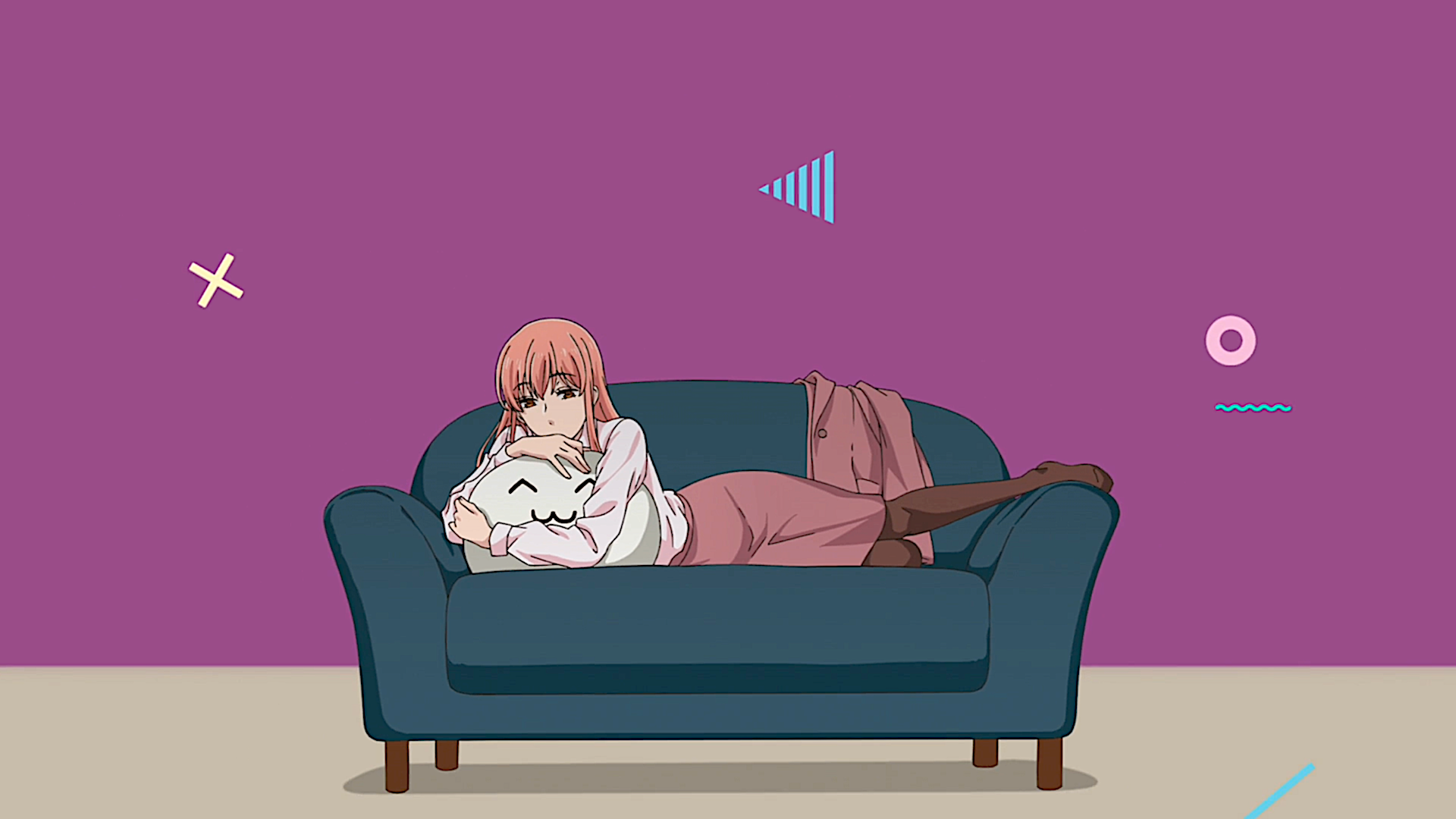Narumi Momose from Wotaku Ni Koi Wa Muzukashii on a couch HD Wallpaper