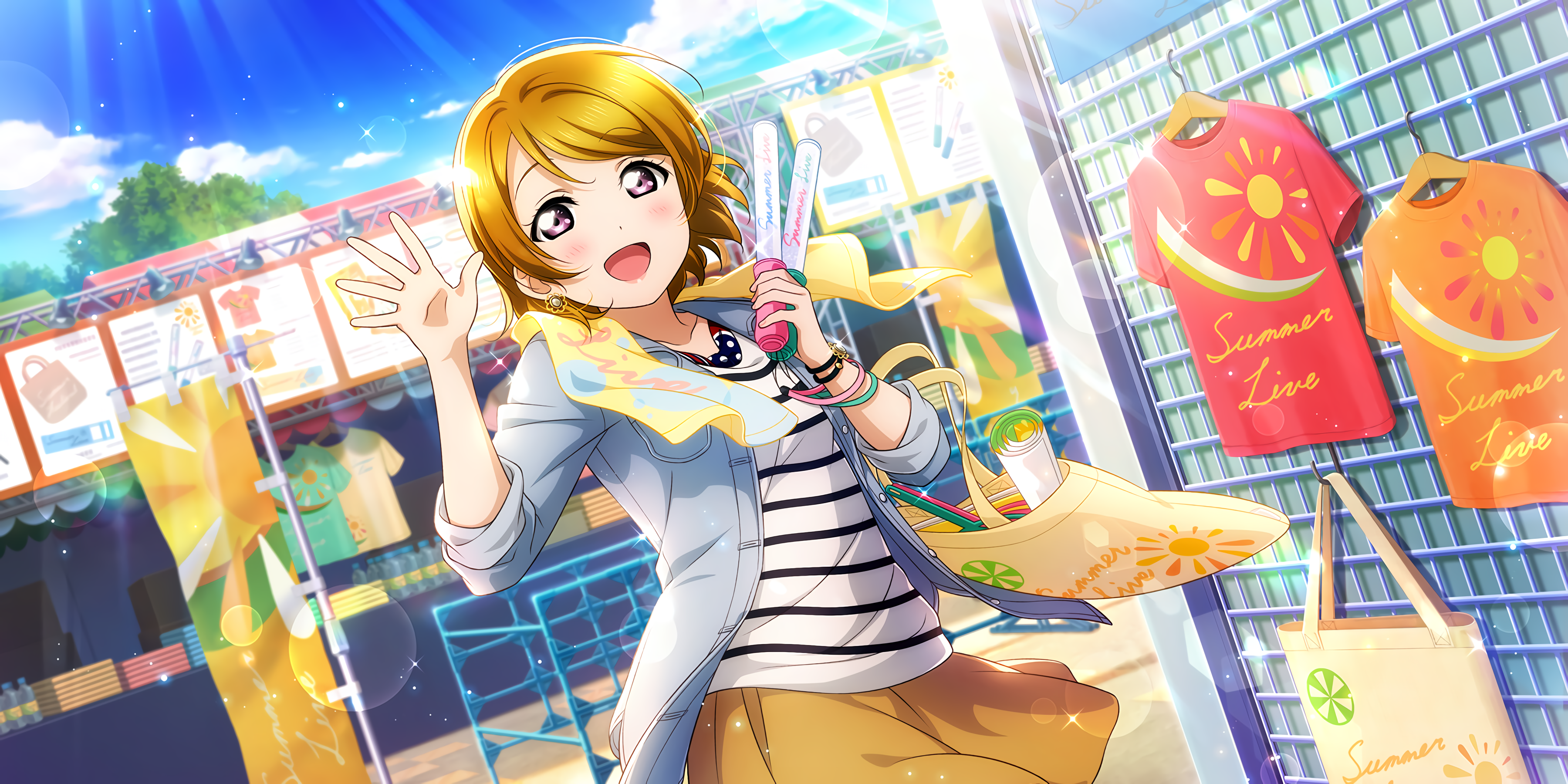 Koizumi Hanayo from Love Live! at a Summer Festival HD Wallpaper