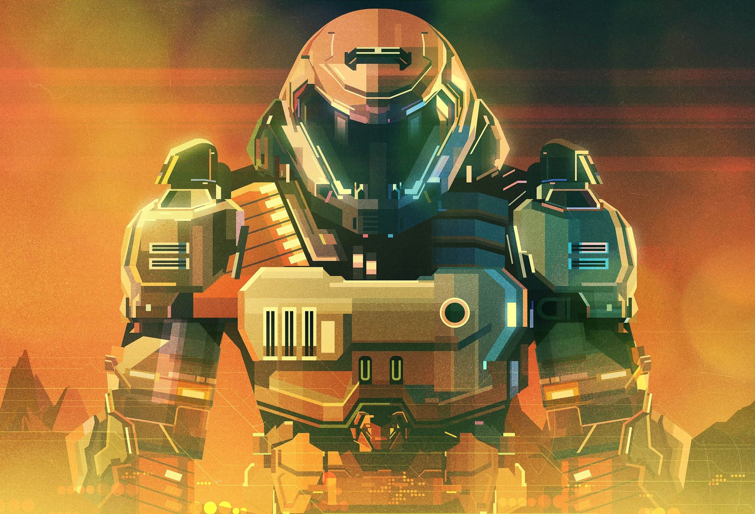 Doom Slayer from Doom (game) artwork HD Wallpaper