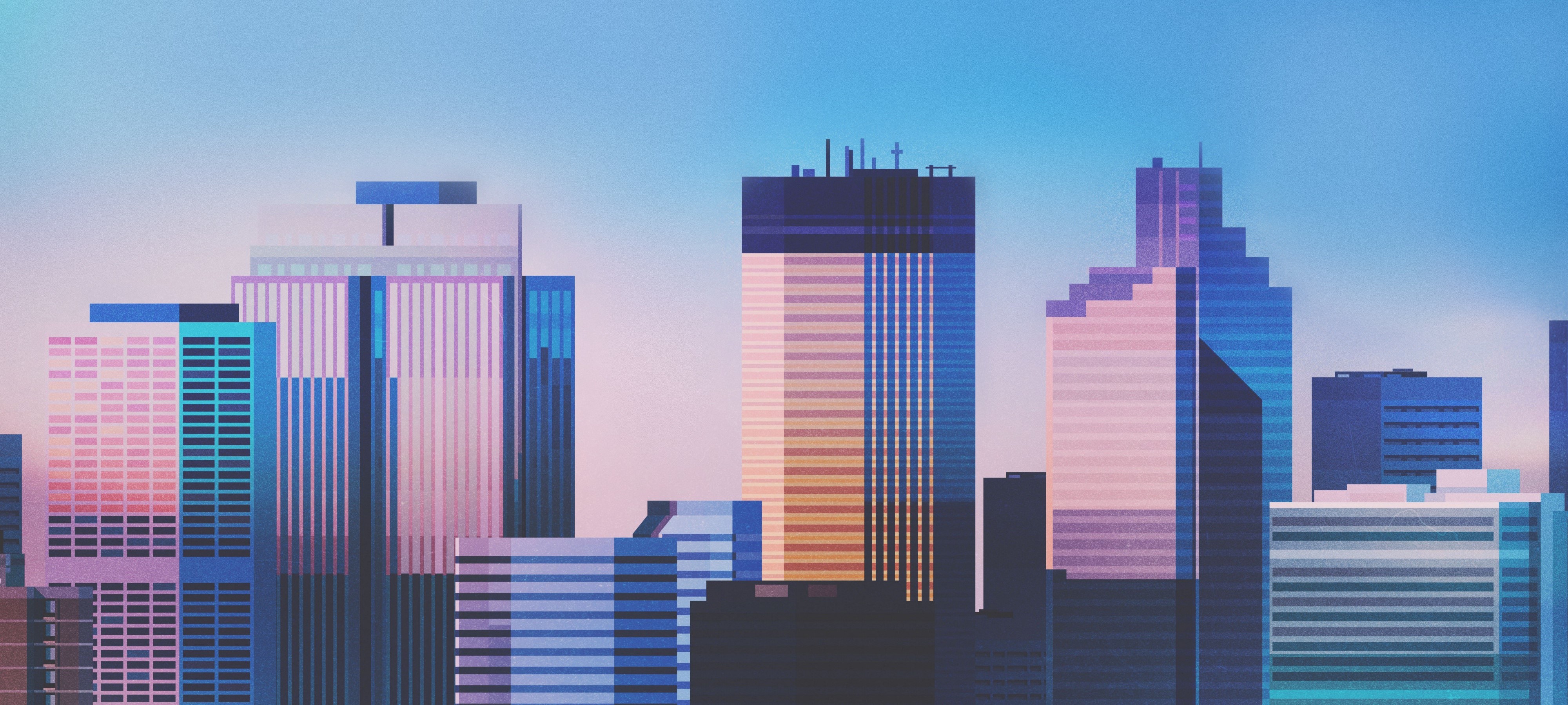 4K Cityscape Illustration HD Wallpaper