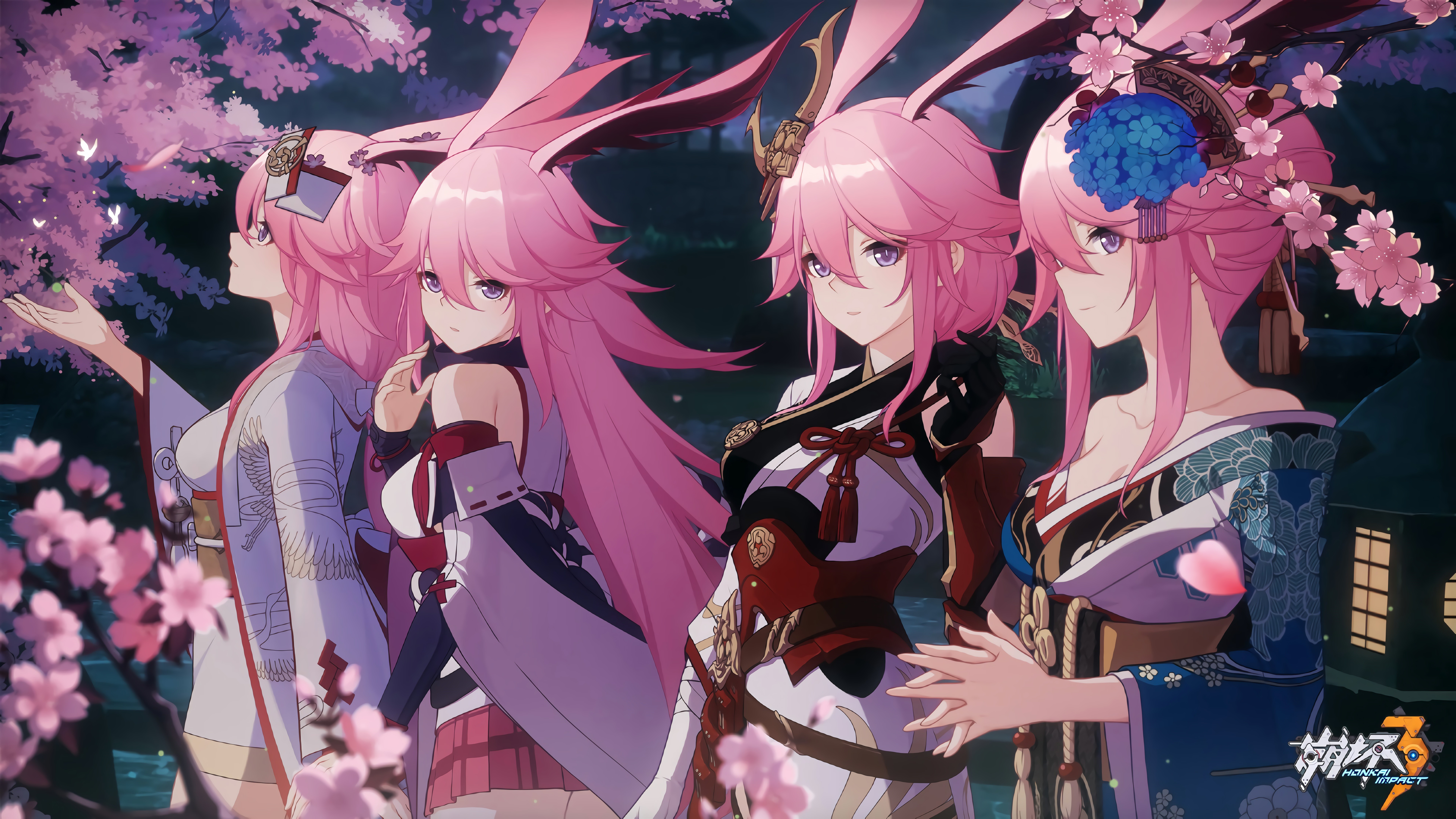 4K Honkai Impact 3rd anime girls with pink hair HD Wallpaper