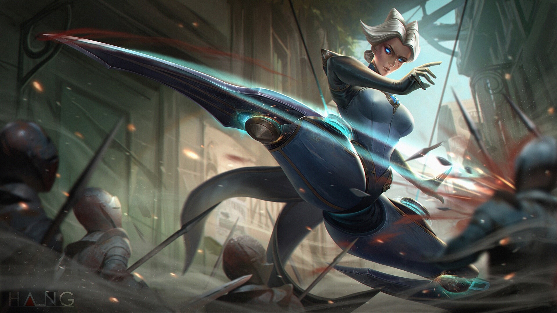 Camille from League of Legends in combat HD Wallpaper