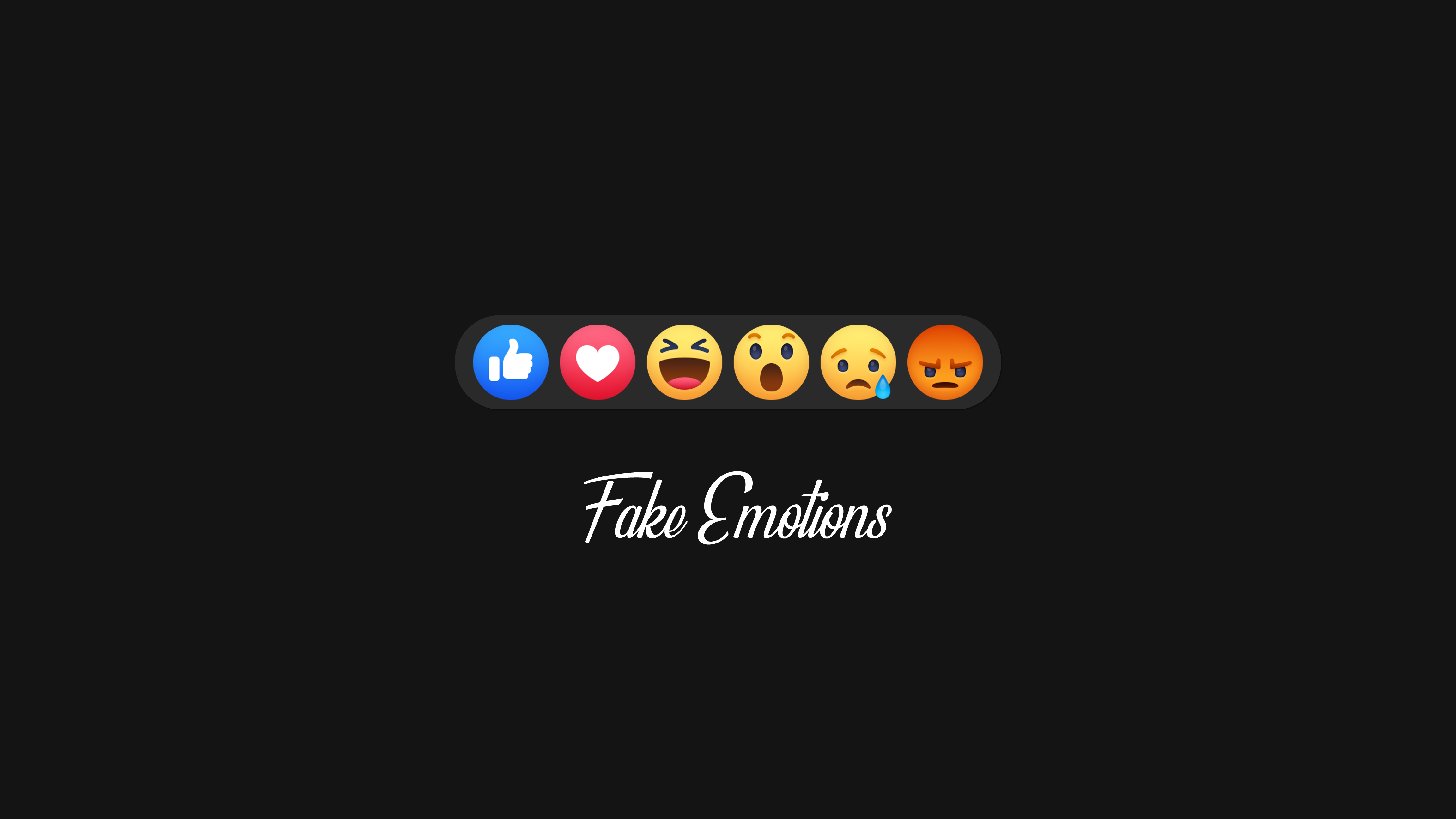 Facebook reactions and "Fake Emotions" text HD Wallpaper