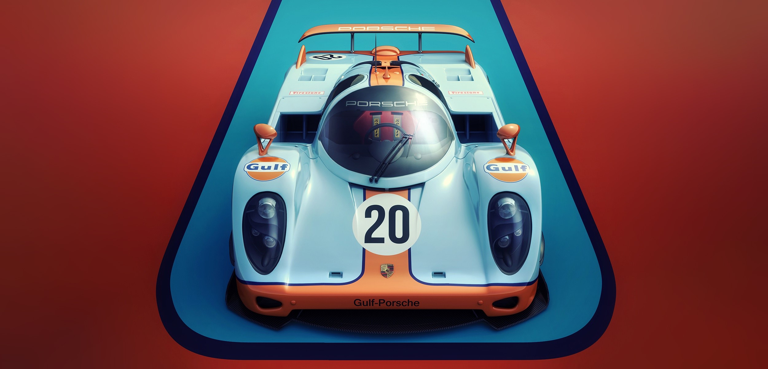 Porsche 917 Gulf-Porsche race car with number 20 HD Wallpaper